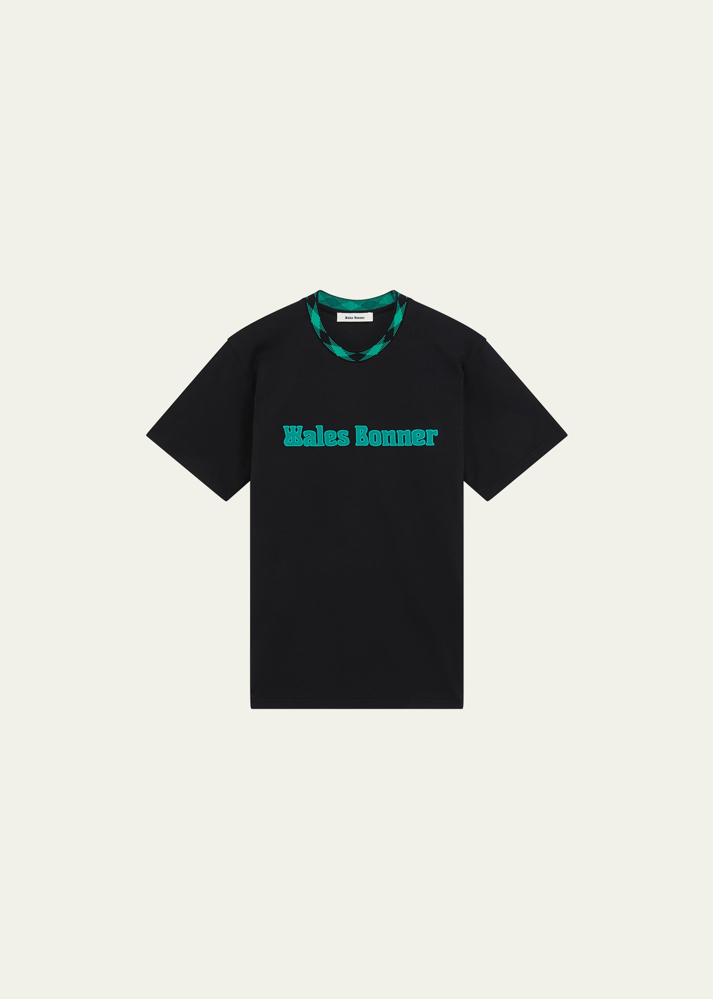 Shop Wales Bonner Men's Jersey Contrast Logo T-shirt In Black