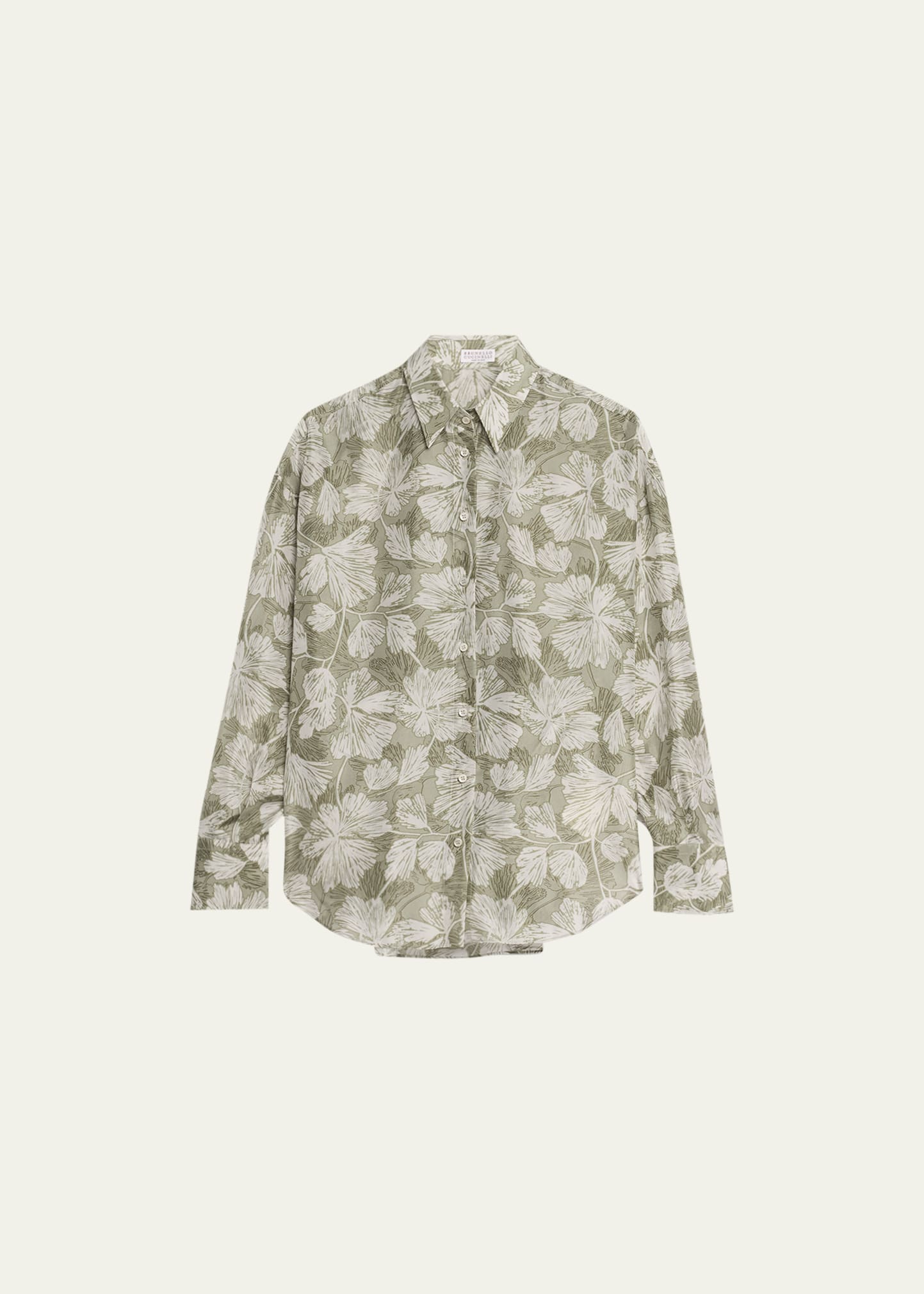 Jinko Floral-Print Button-Up Silk Blouse