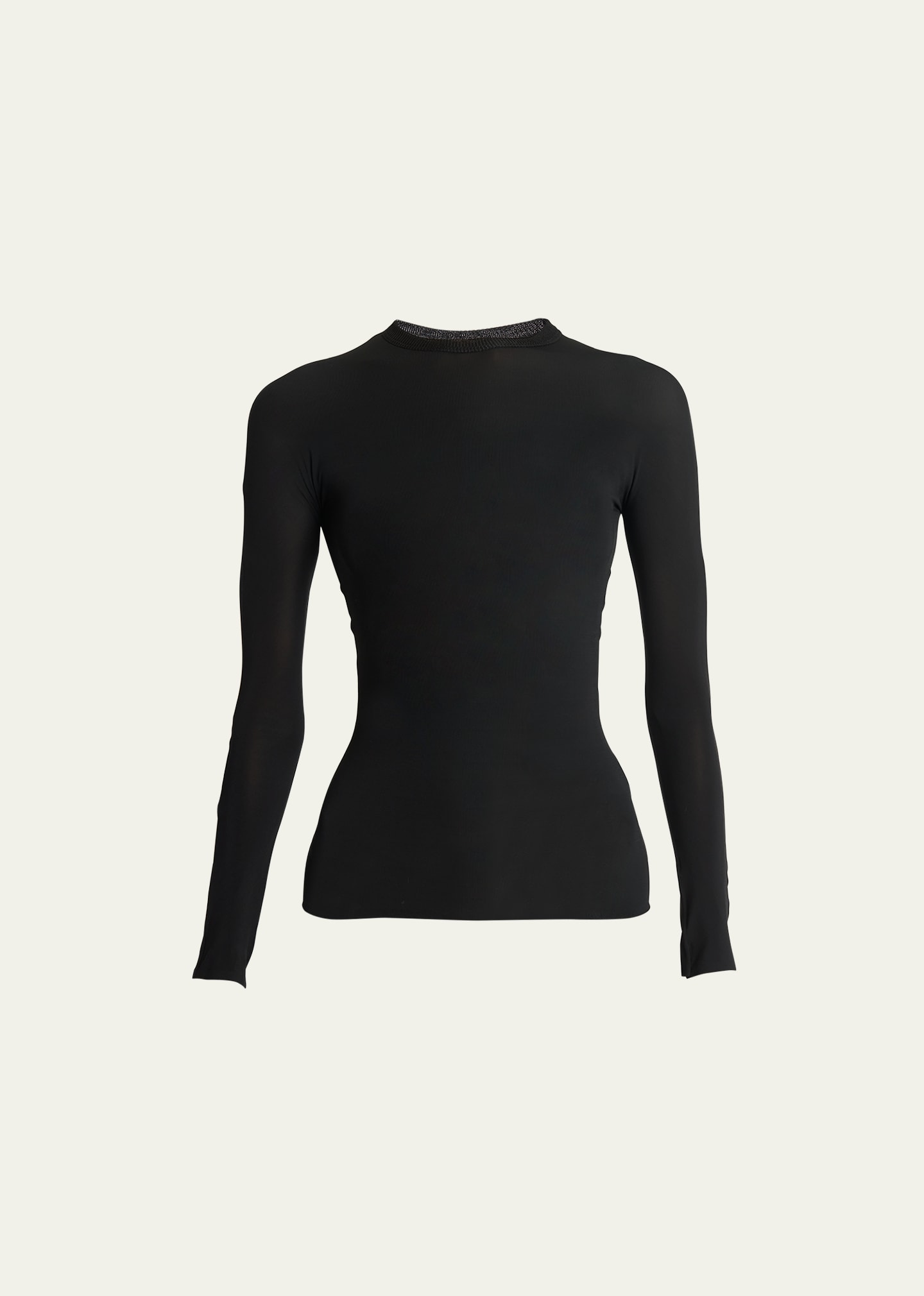 Alaïa Second Skin Jersey Tee In 995 - Noir Alaia