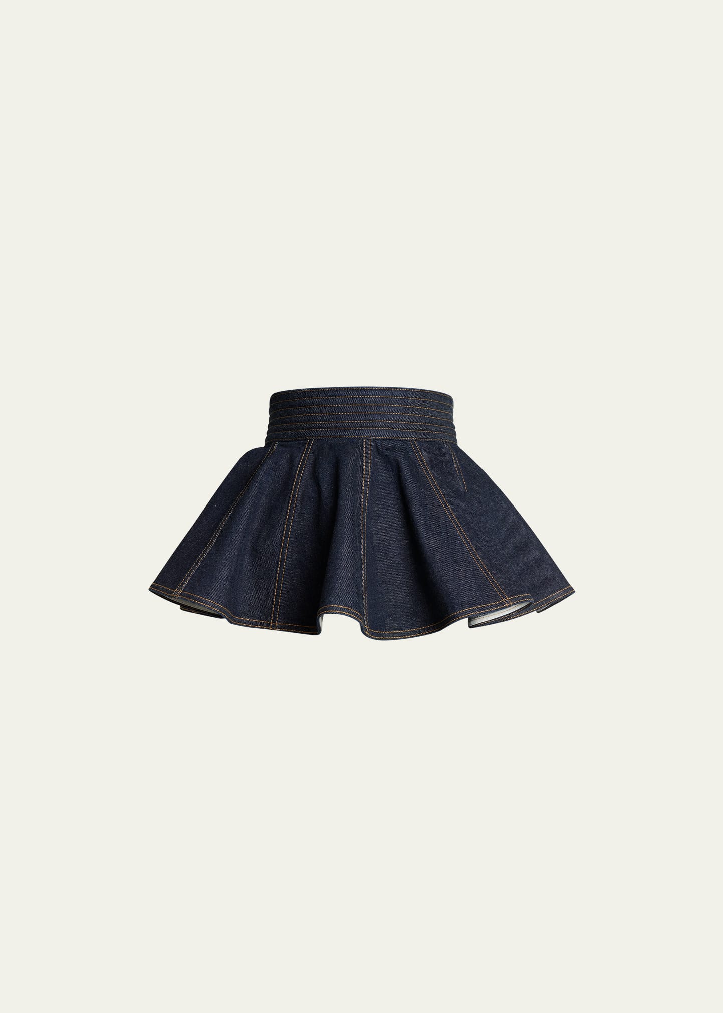 Alaïa Denim Belt Skirt In Bleu Denim