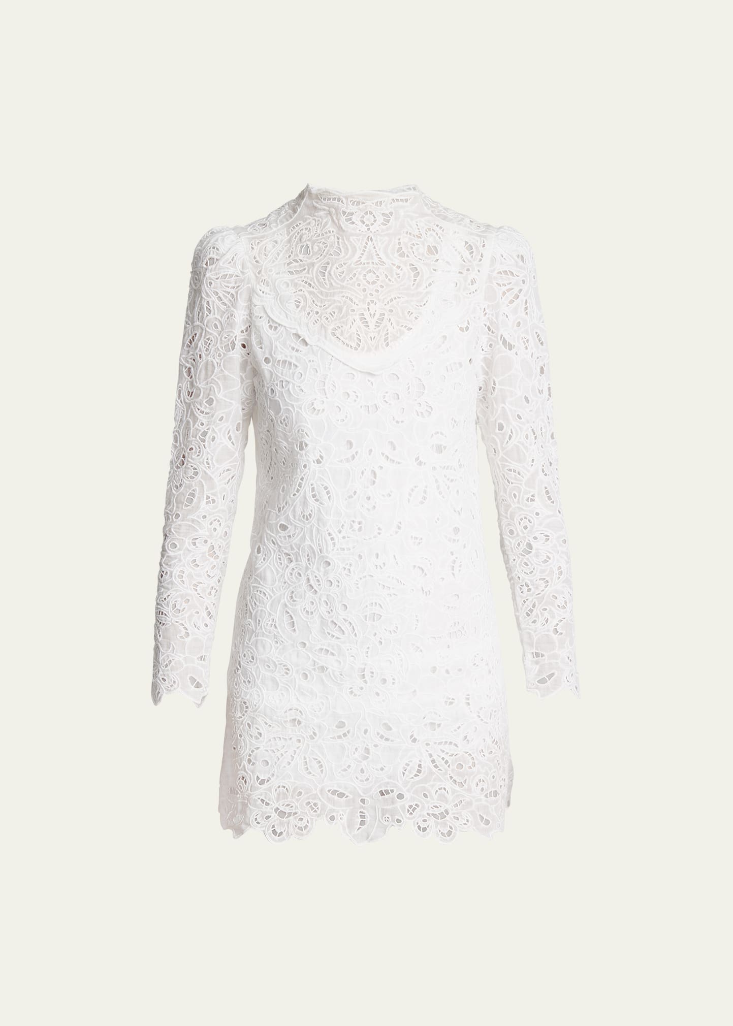 Shop Isabel Marant Daphne Broderie Anglaise Mini Dress In White