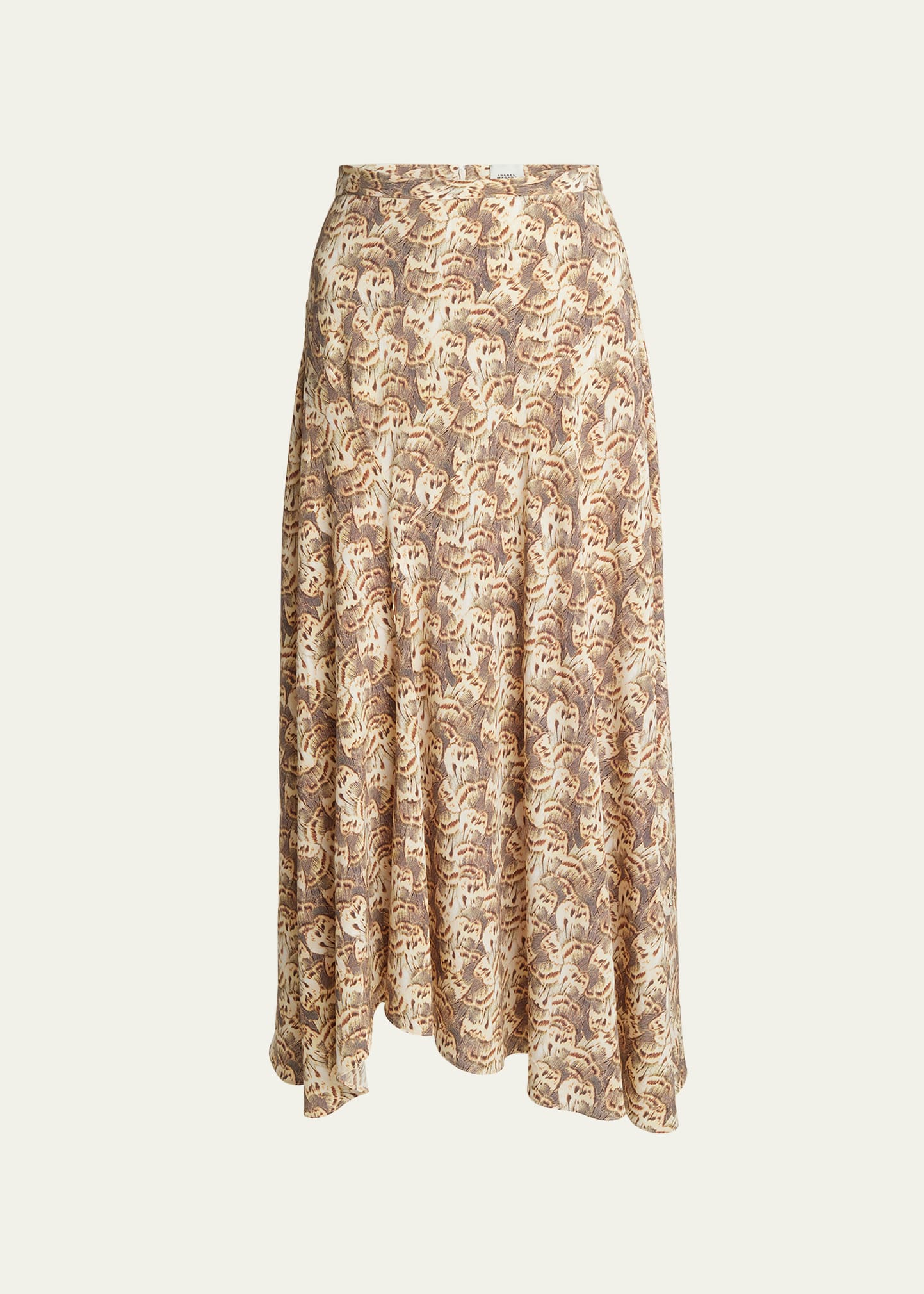 Shop Isabel Marant Sakura Silk Midi Skirt In Natural