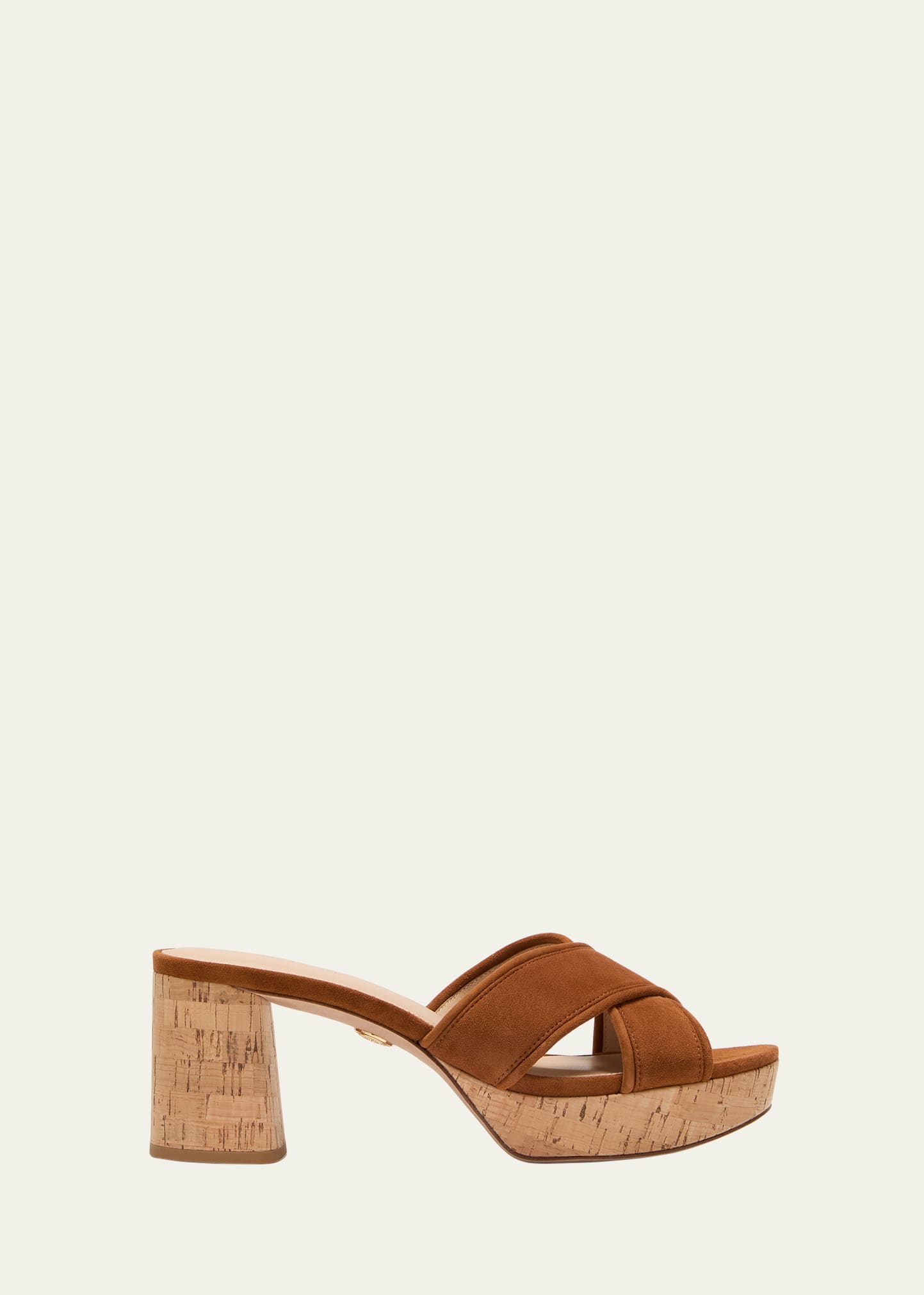 Veronica Beard Dory Suede Crisscross Sandals In Caramel