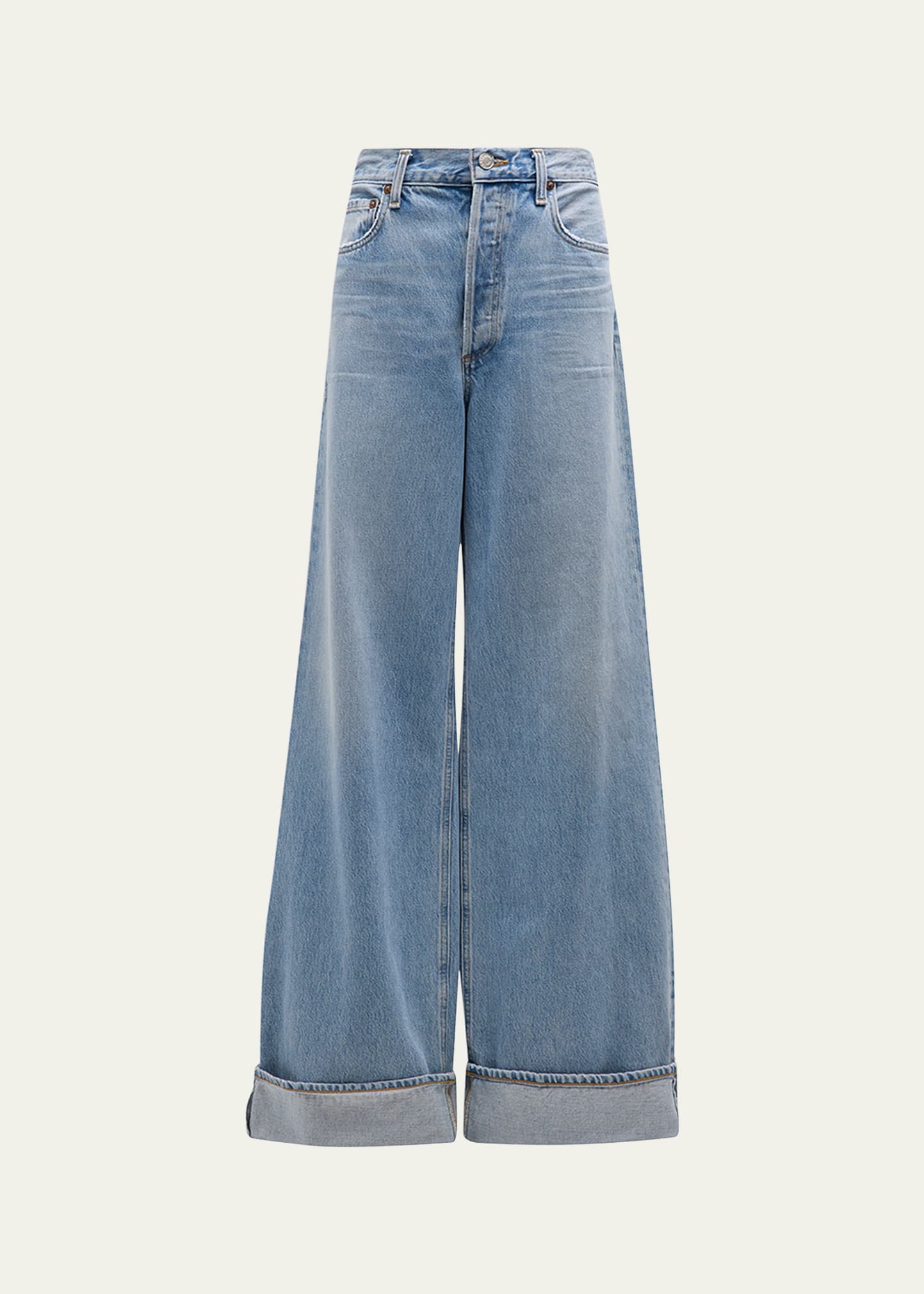 Shop Agolde Dame High Rise Wide-leg Jeans In Showdown