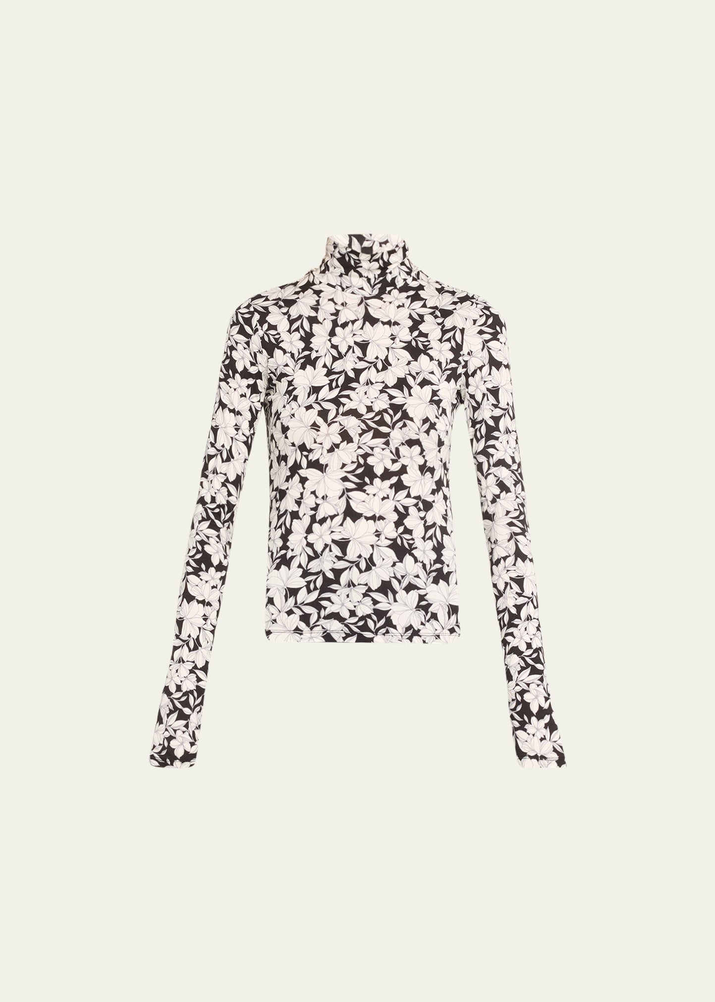 Shop Alice And Olivia Delaina Long-sleeve Turtleneck Top In Homeroom Floral