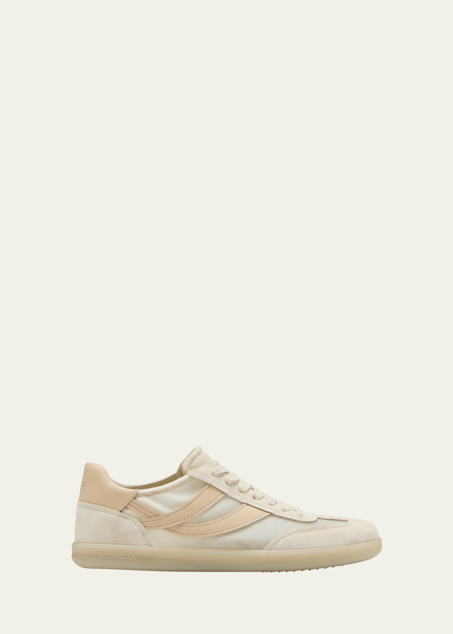 Shop Vince Oasis Mixed Leather Retro Sneakers In Moonlight