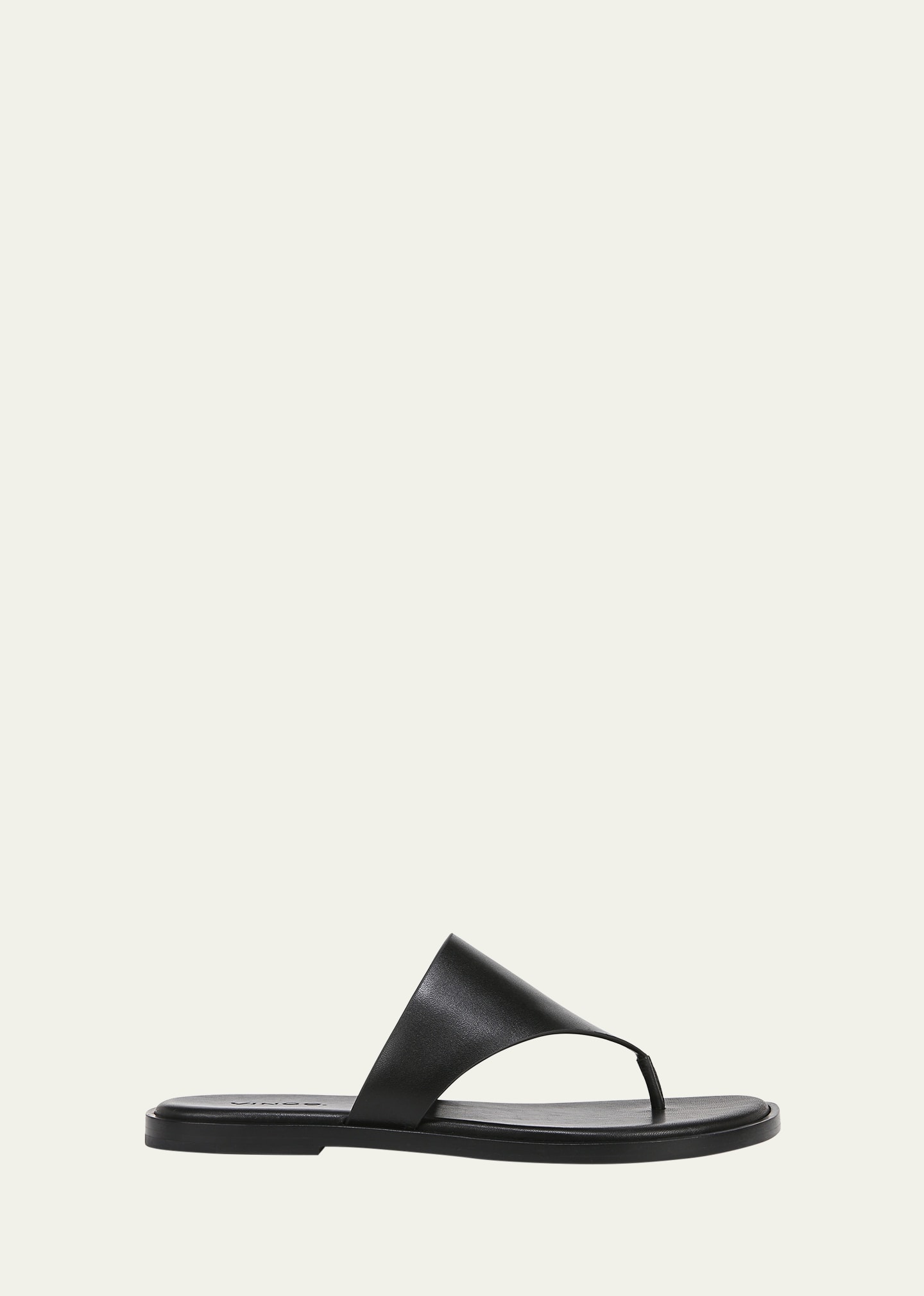 Vince Ellis Leather Slide Sandals In Black