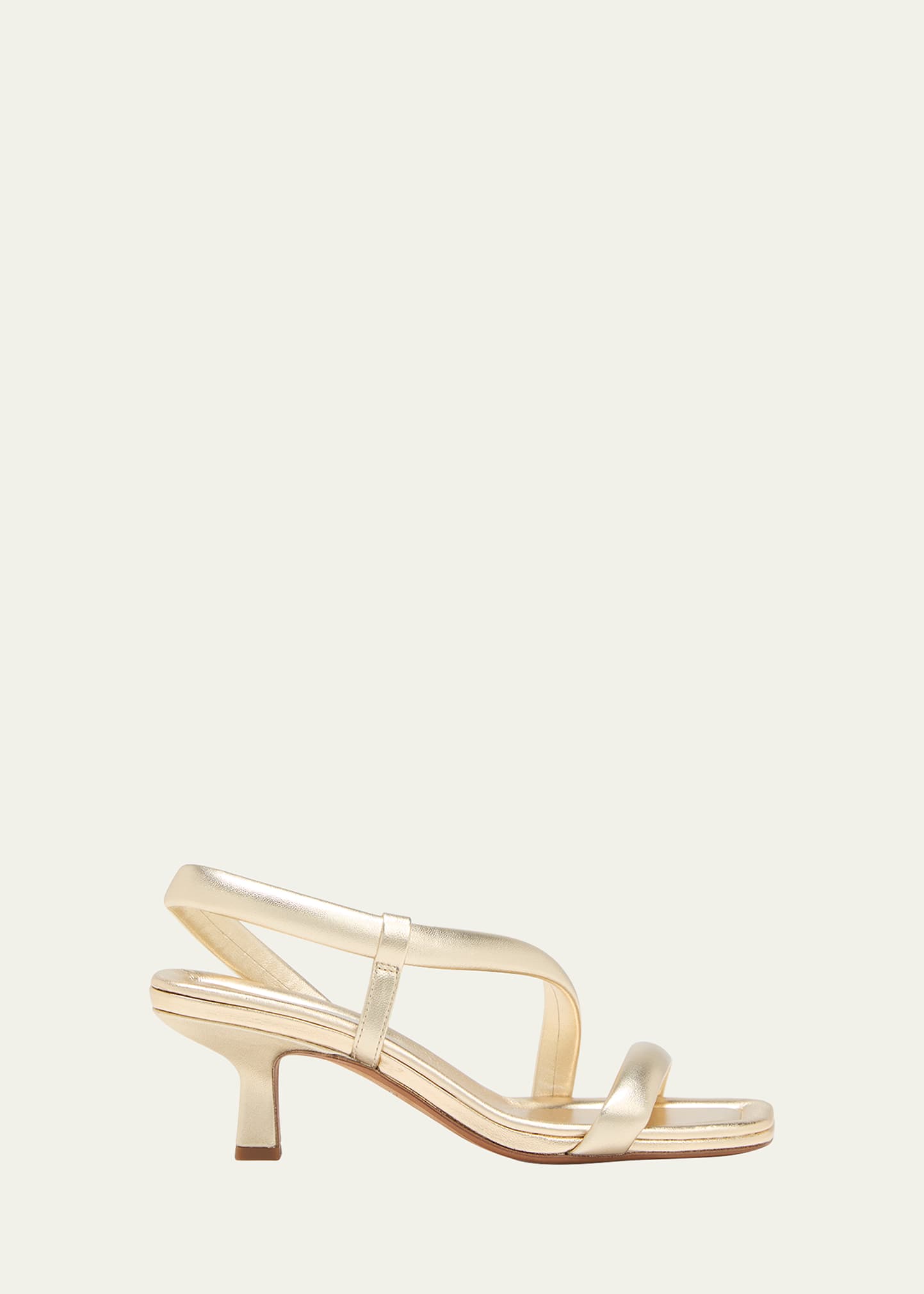 Shop Vince Coline Slingback Padded Leather Sandals In Champagne
