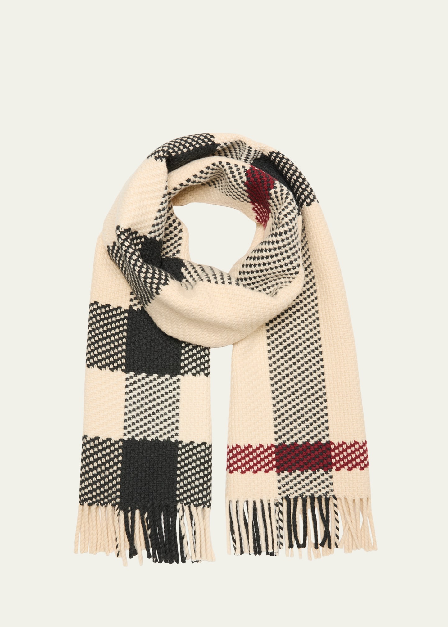Shop Burberry Jumbo Check Wool Scarf In Stone