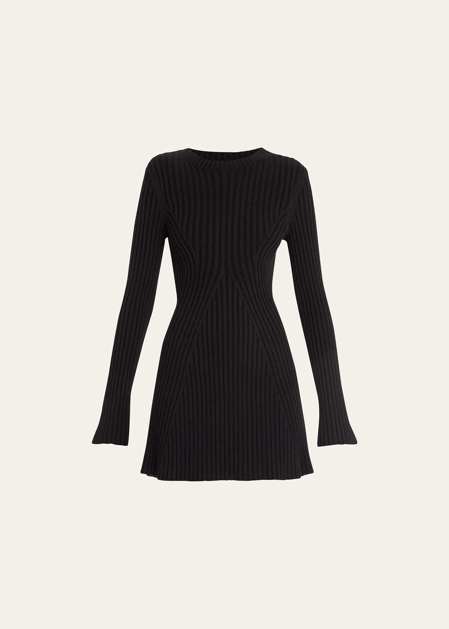 Shop Loulou Studio Amaalia Ribbed Knit Mini Dress In Black
