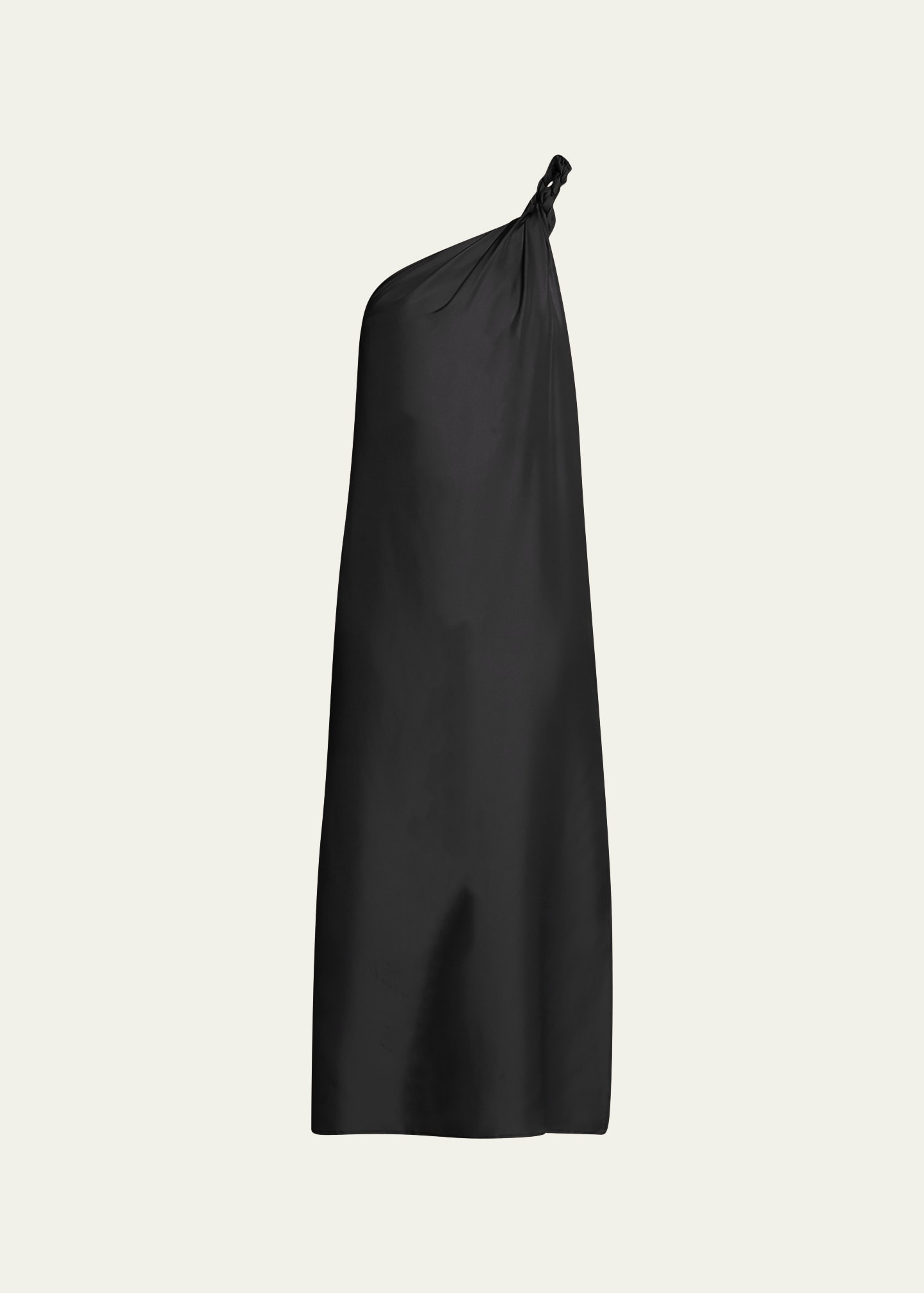 Shop Loulou Studio Adela One-shoulder Twist Midi Dress In Black