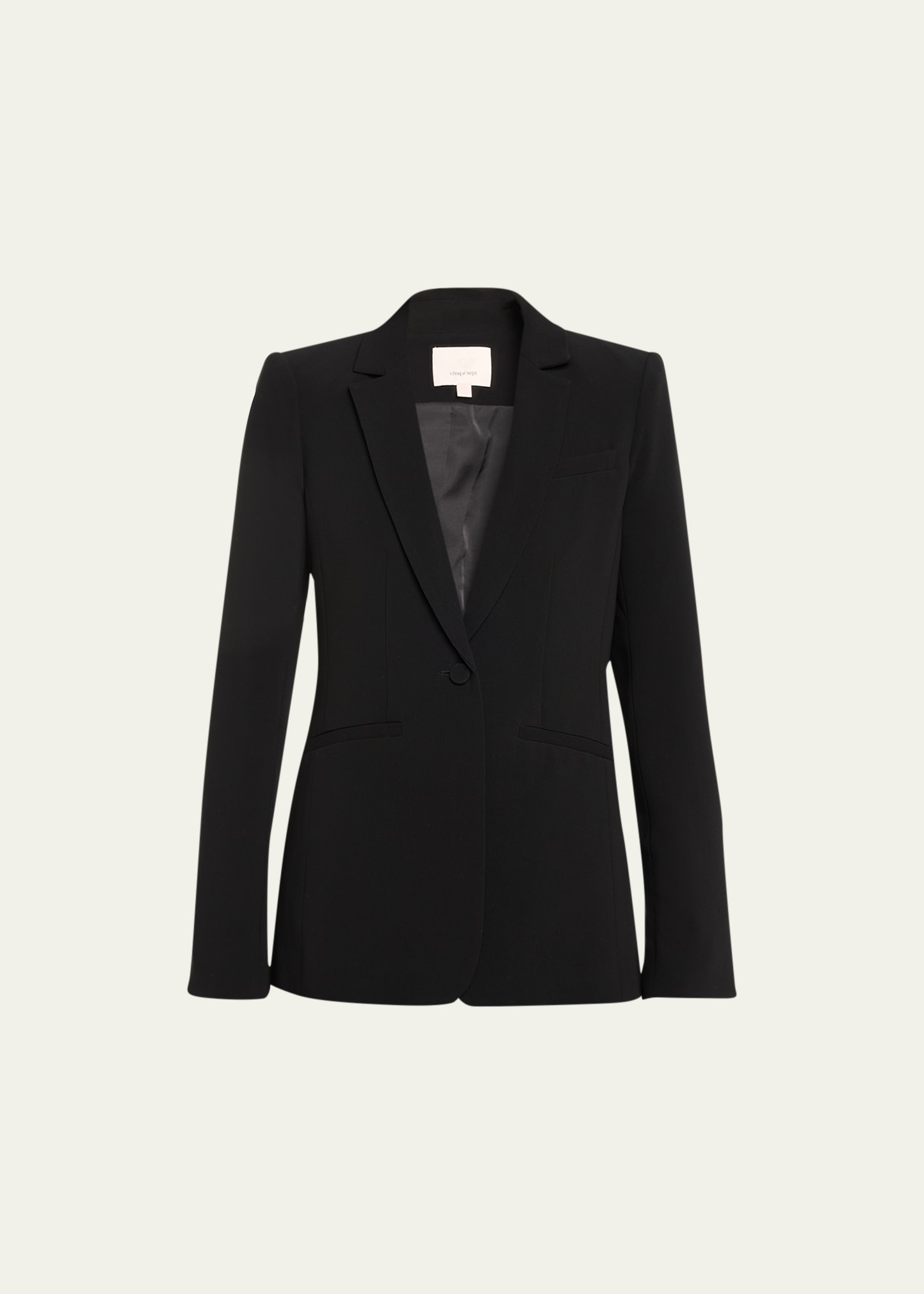 Shop Cinq À Sept Karlie Tailored Crepe Blazer In Black