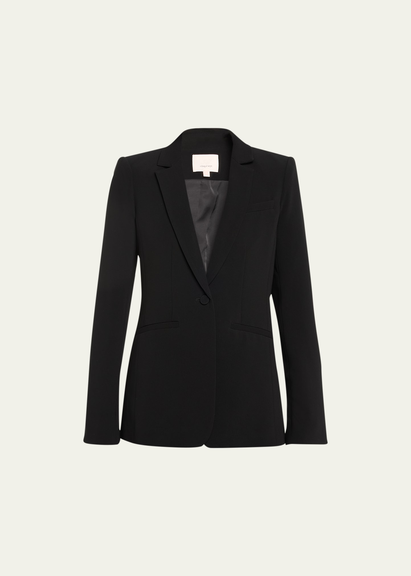 Cinq À Sept Karlie Tailored Crepe Blazer In Black