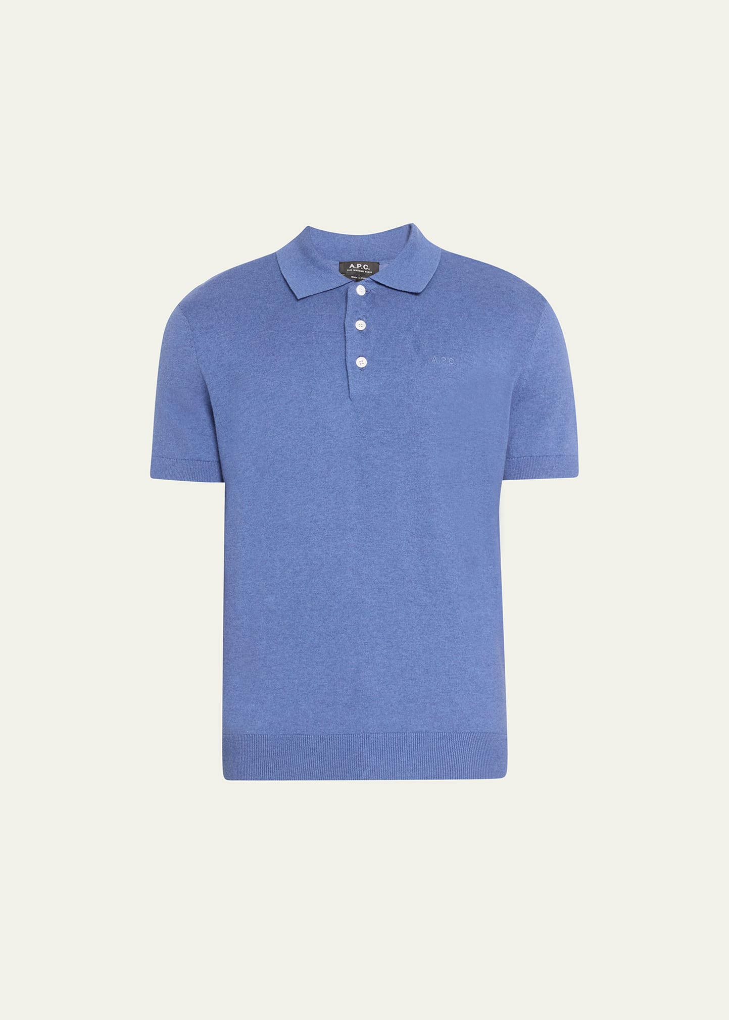 Apc Men's Gregory Cotton-cashmere Polo Shirt In Bleu Aci