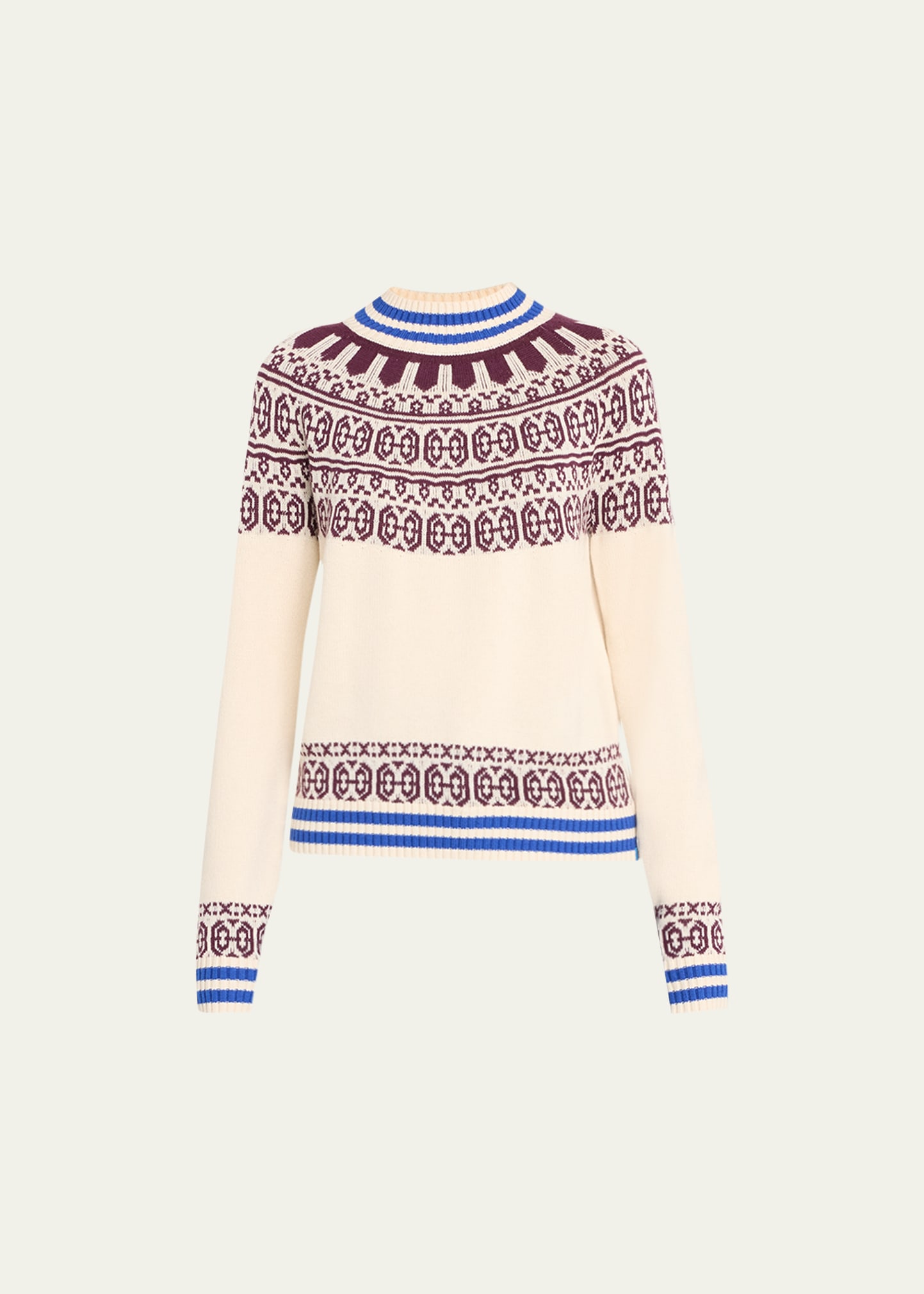 Kule The Saunder Wool-blend Fair Isle Sweater In Cream