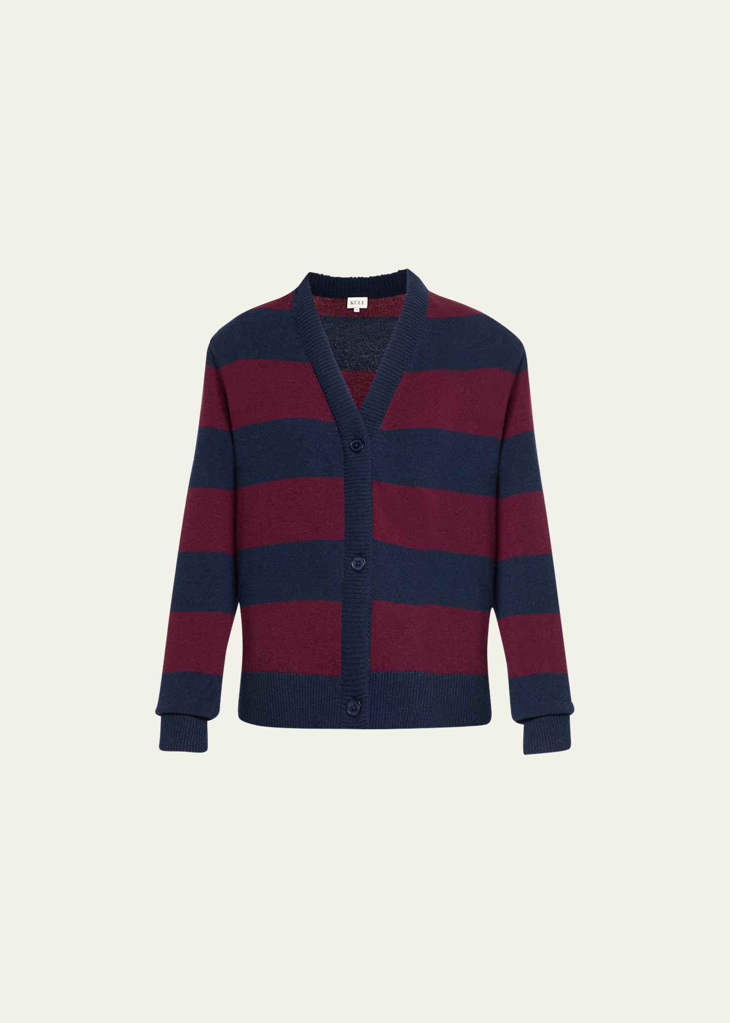 Kule Cashmere The Remus Smile Cardigan In Navy/pinot