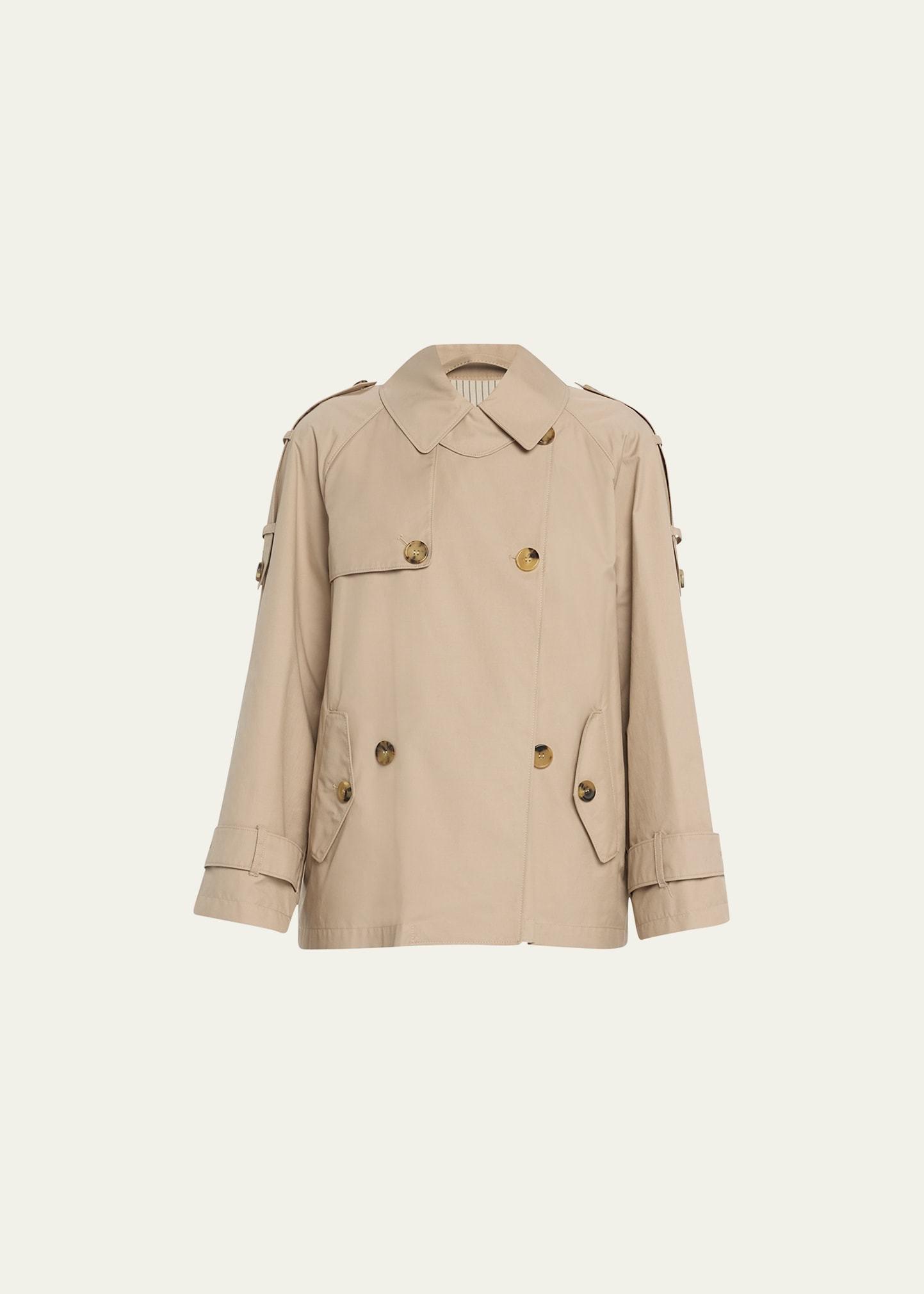 Max Mara Dtrench Double-breasted Water-resistant Coat In Beige