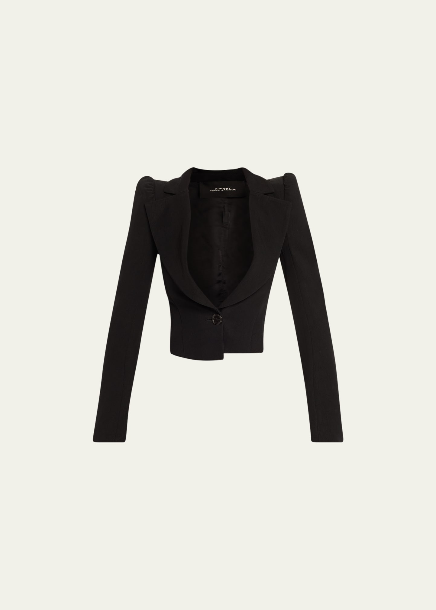 Plunging Long-Sleeve Cropped Blazer