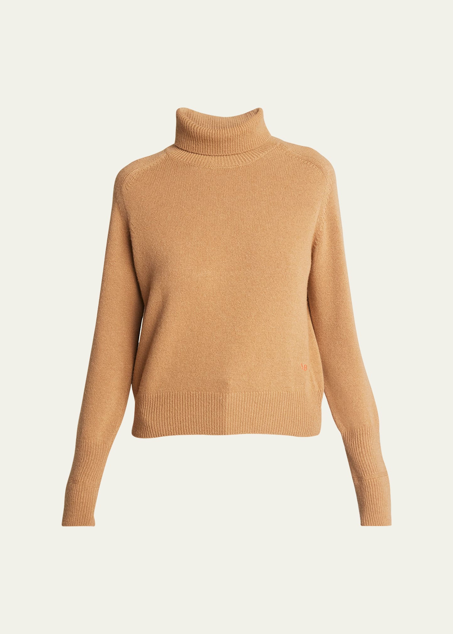 Victoria Beckham Turtleneck Wool Sweater In Brown