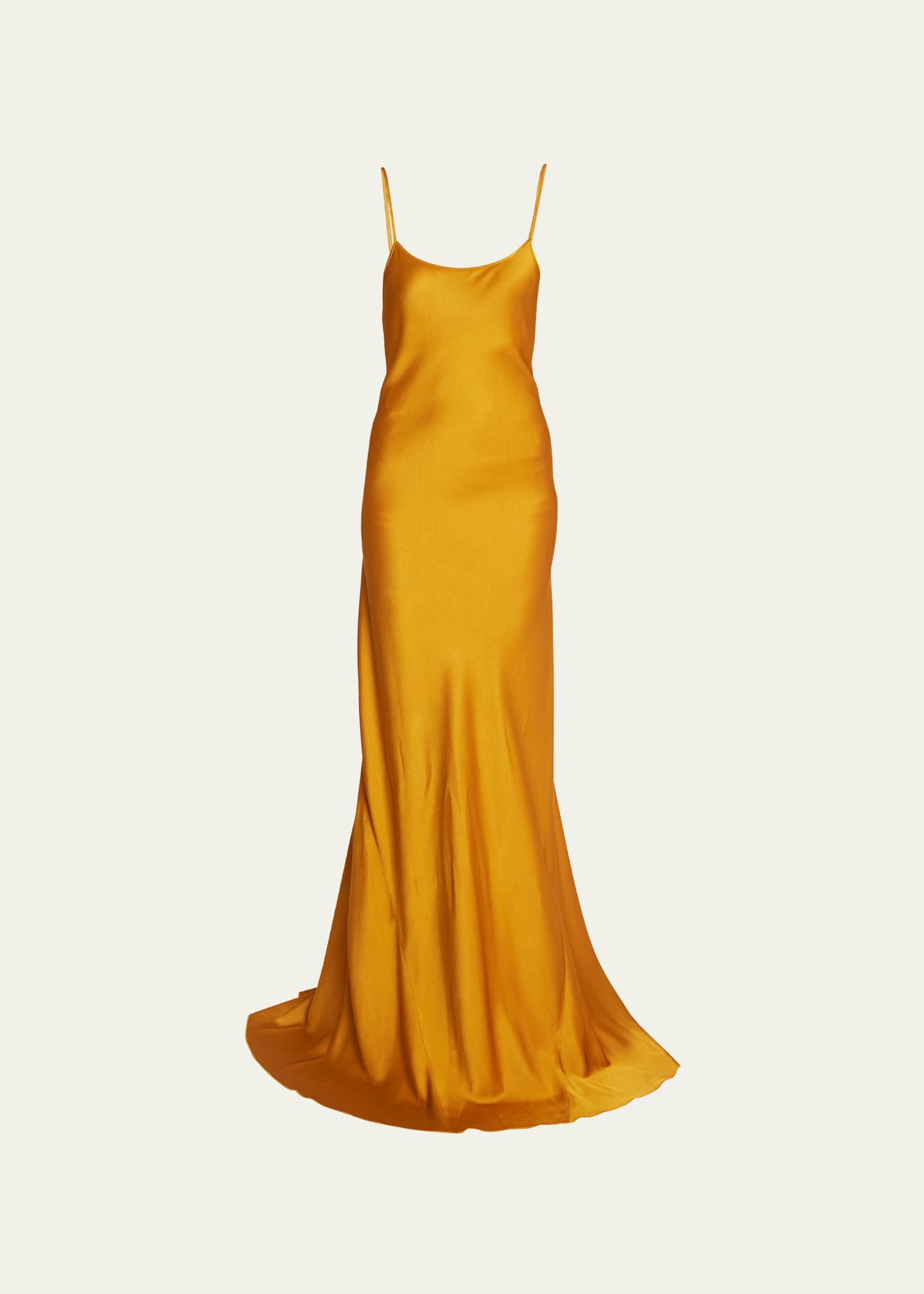 Victoria Beckham Satin Gown In Gold