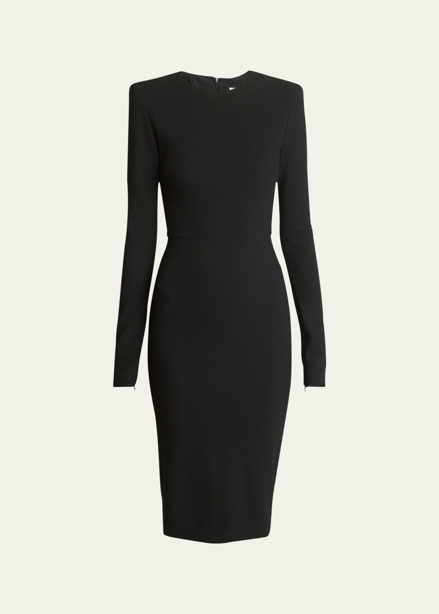 Shop Victoria Beckham Sheath Wool Midi Dress In Black