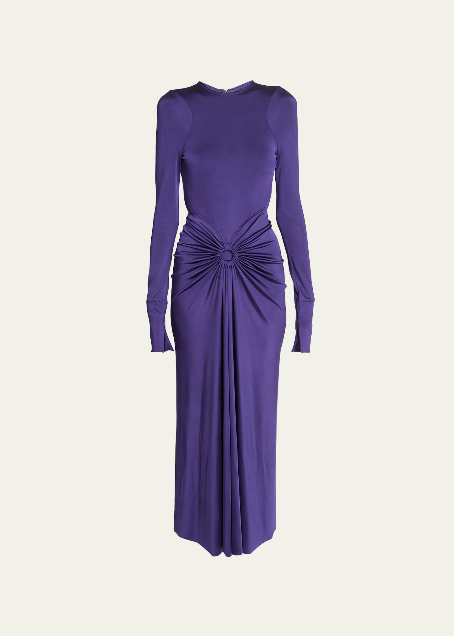 Shop Victoria Beckham Gathered Circle Midi Dress In Ultraviolet