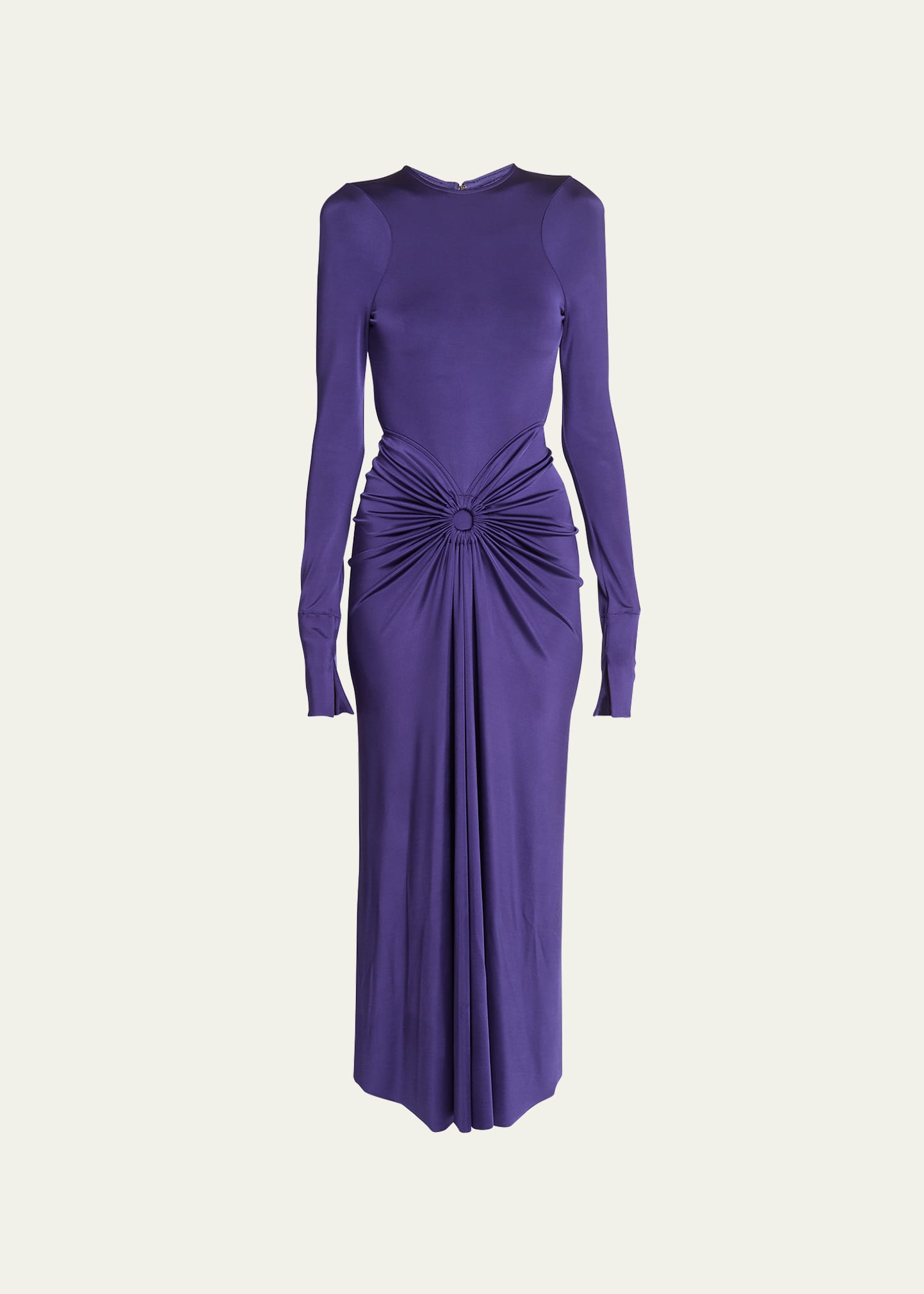 Victoria Beckham Gathered Circle Midi Dress In Ultraviolet