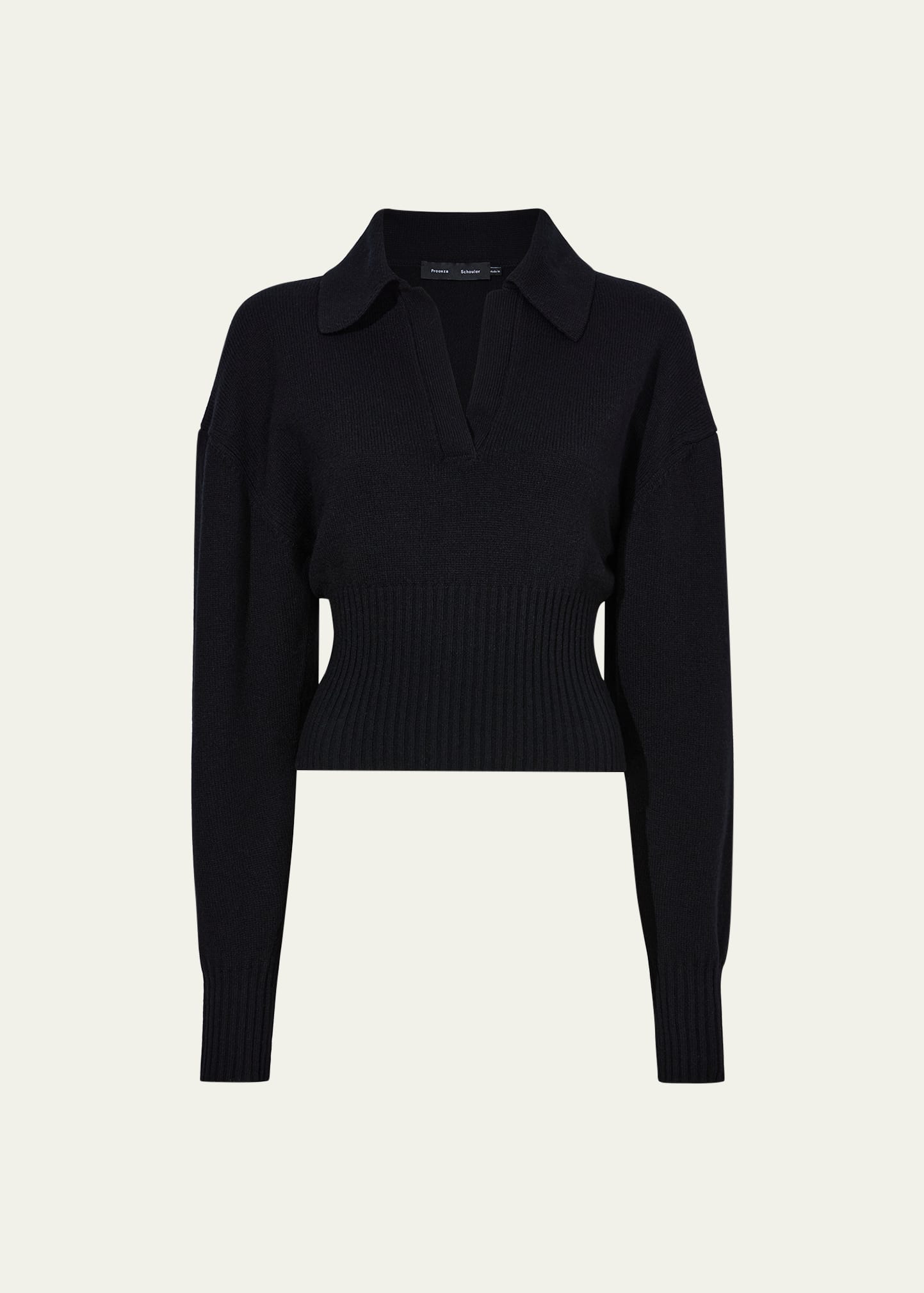 Shop Proenza Schouler Jeanne Johnny Cashmere Wool Sweater In Black