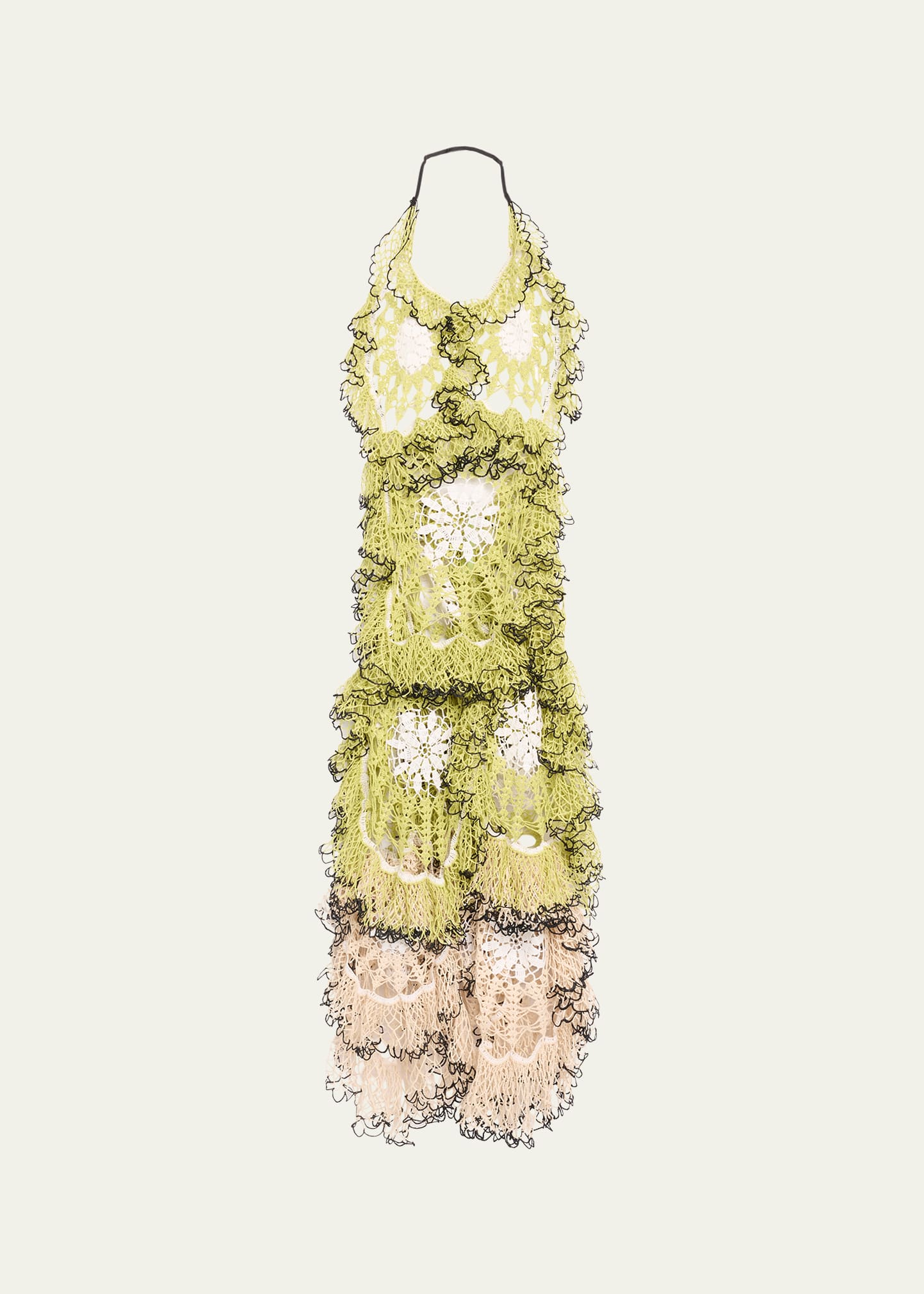 Totem Halter Backless Crochet Dress