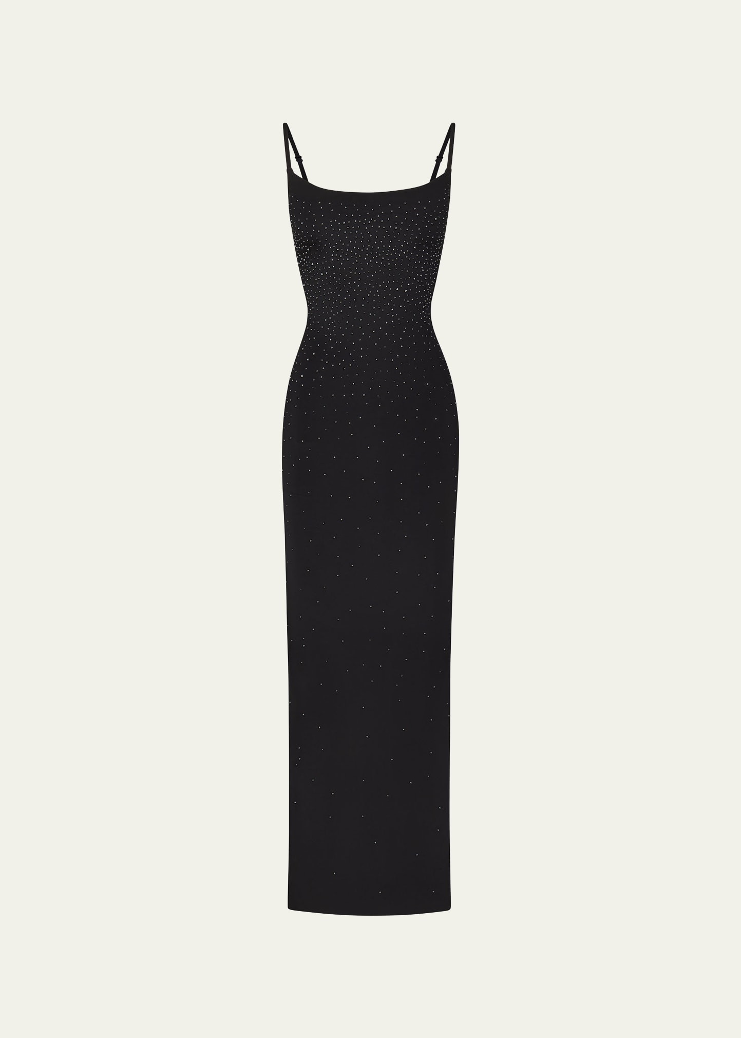 Swarovski X Skims Jelly Sheer Crystal-embellished Cami Maxi Dress In Onyx