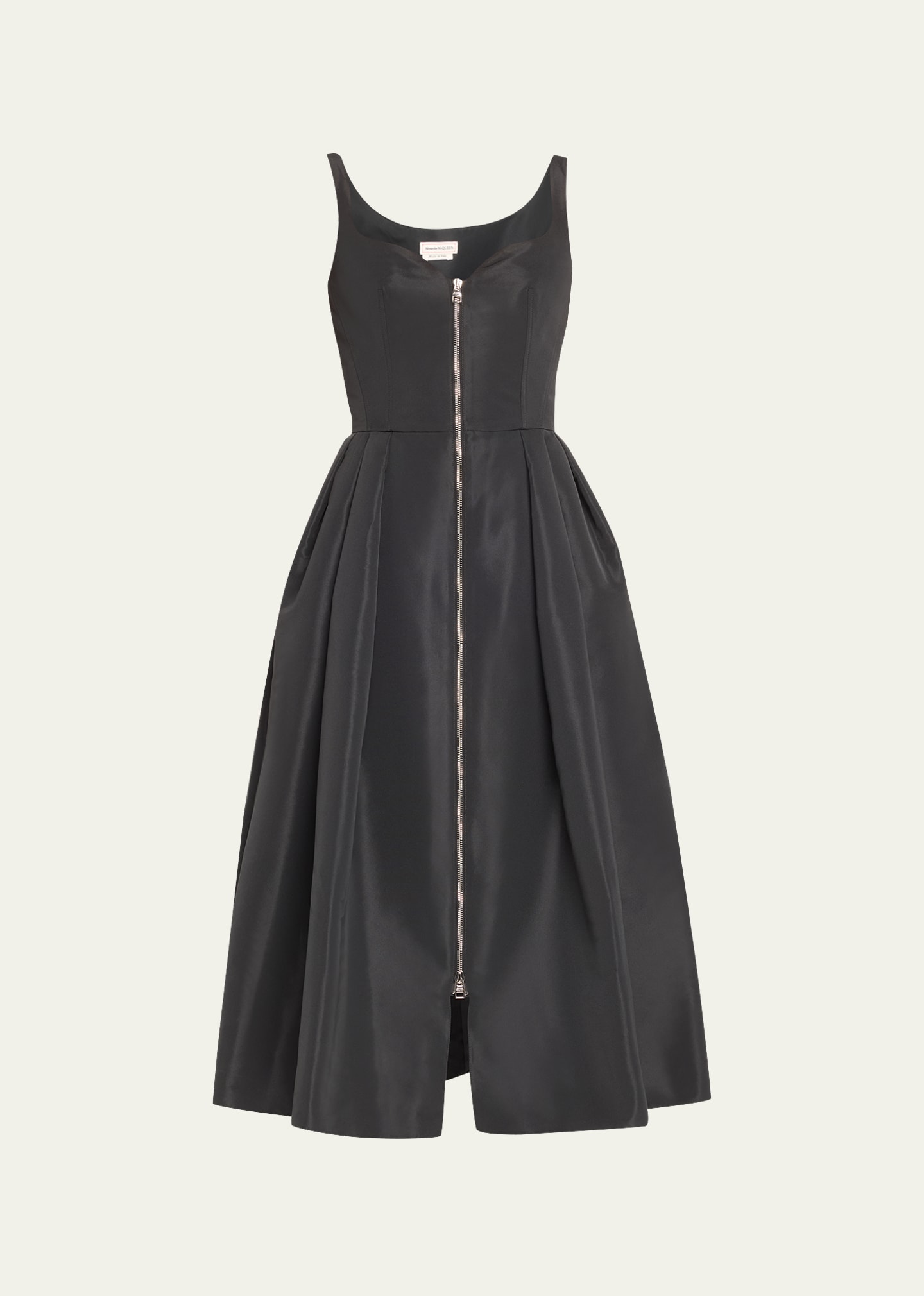 Shop Alexander Mcqueen Zip-front Midi Dress In Black