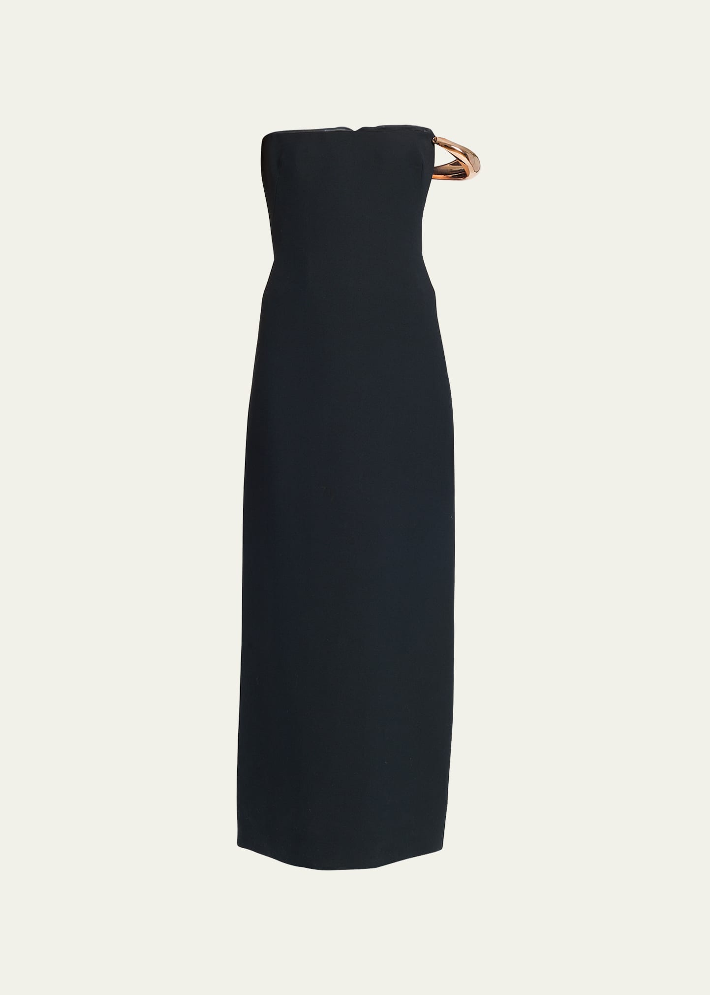 Gabriela Hearst Anica Off-shoulder Wool Dress In Black