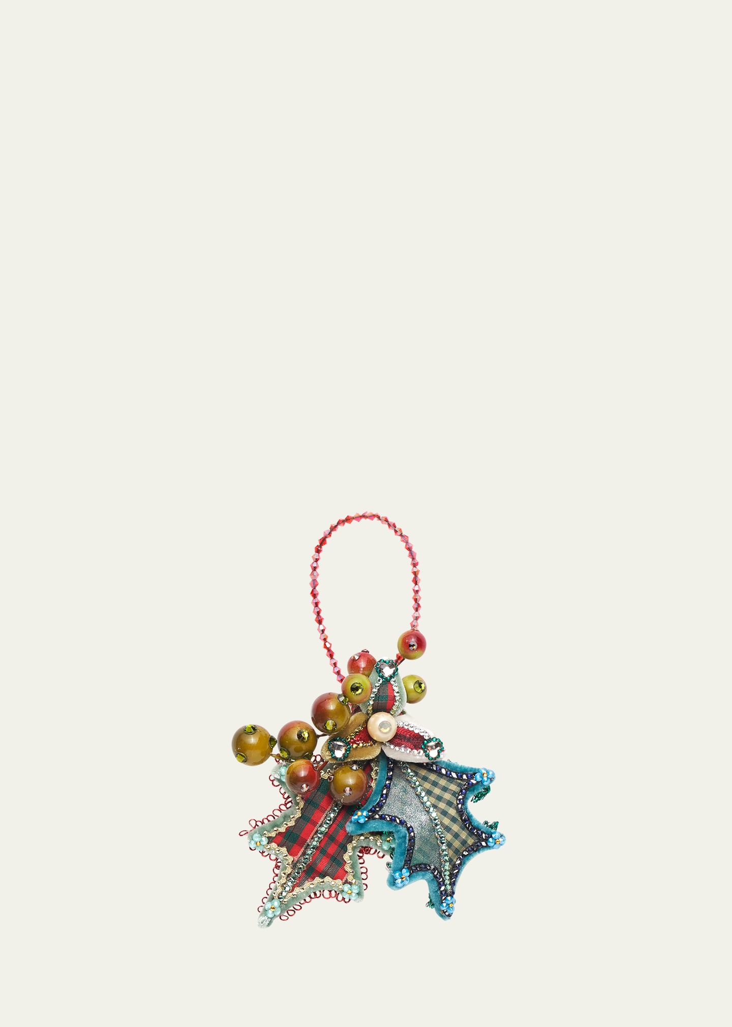 Elizabeth Hayt Textile Christmas Ornament In Red Blue
