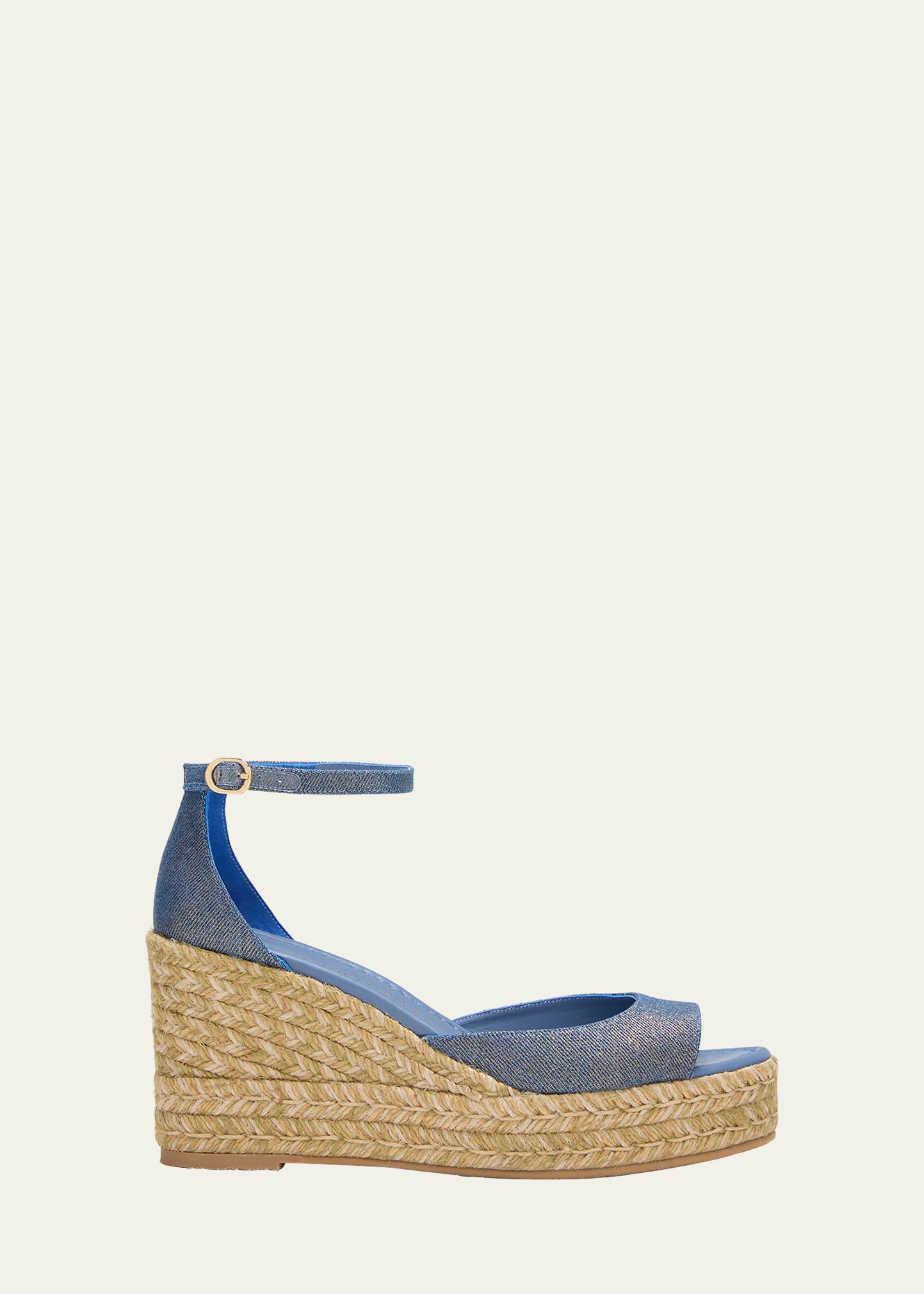 Shop Stuart Weitzman Nudista Crisscross Wedge Platform Sandals In Gold