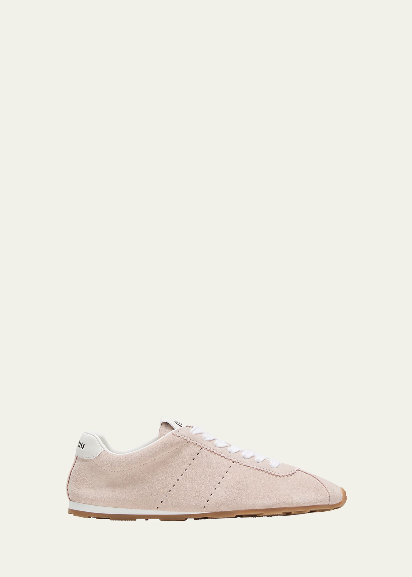 Shop Miu Miu Suede Bicolor Retro Trainer Sneakers In Opale