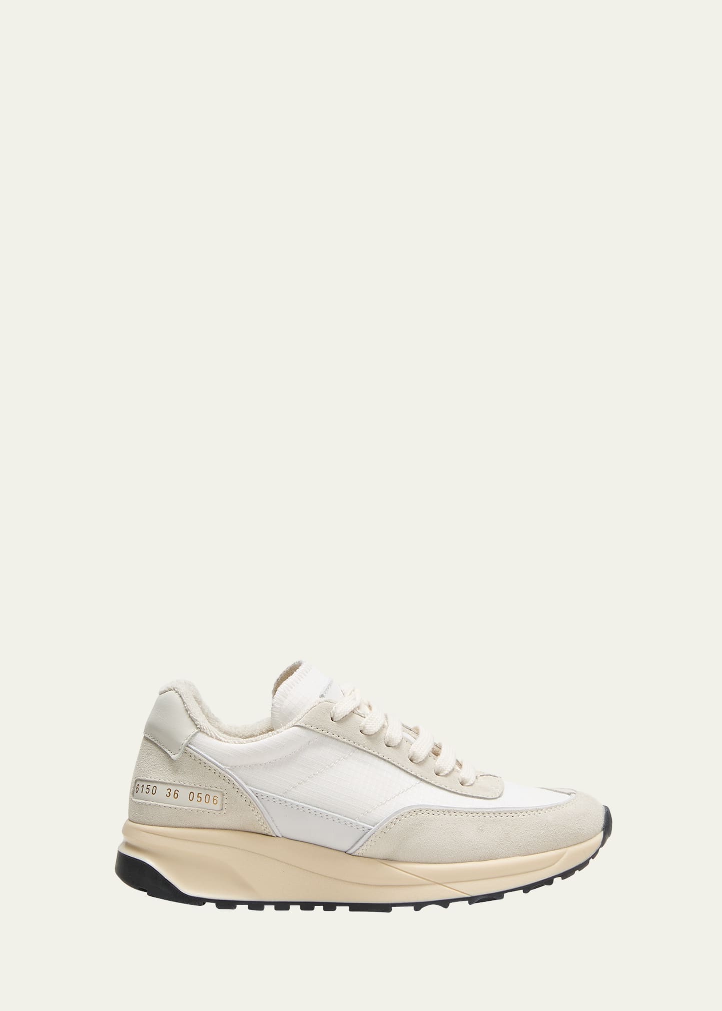 Shop Common Projects Bicolor Suede Track Sneakers In 0506 - White