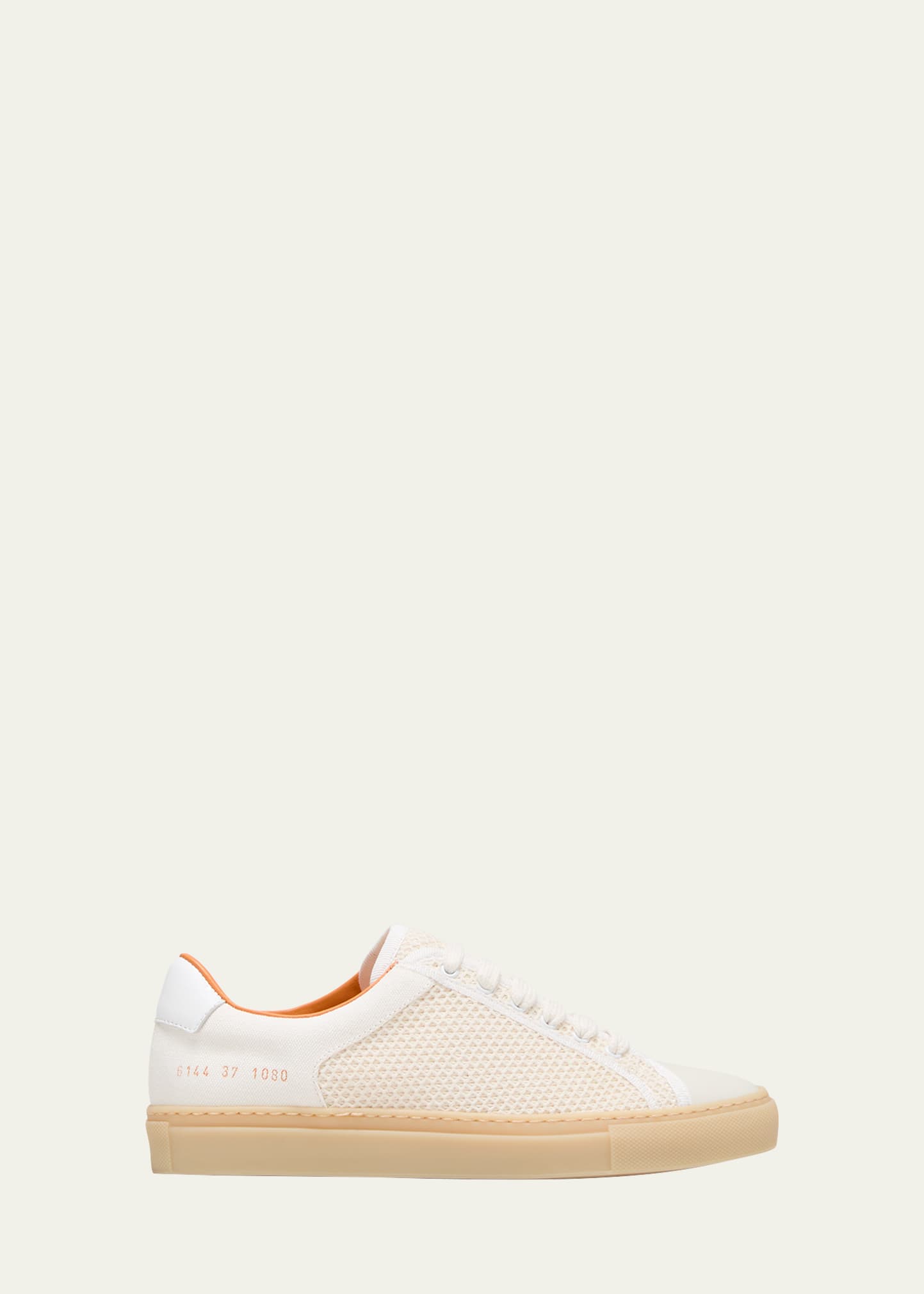 Shop Common Projects Retro Leather Weave Low-top Sneakers In 1080 - Orange