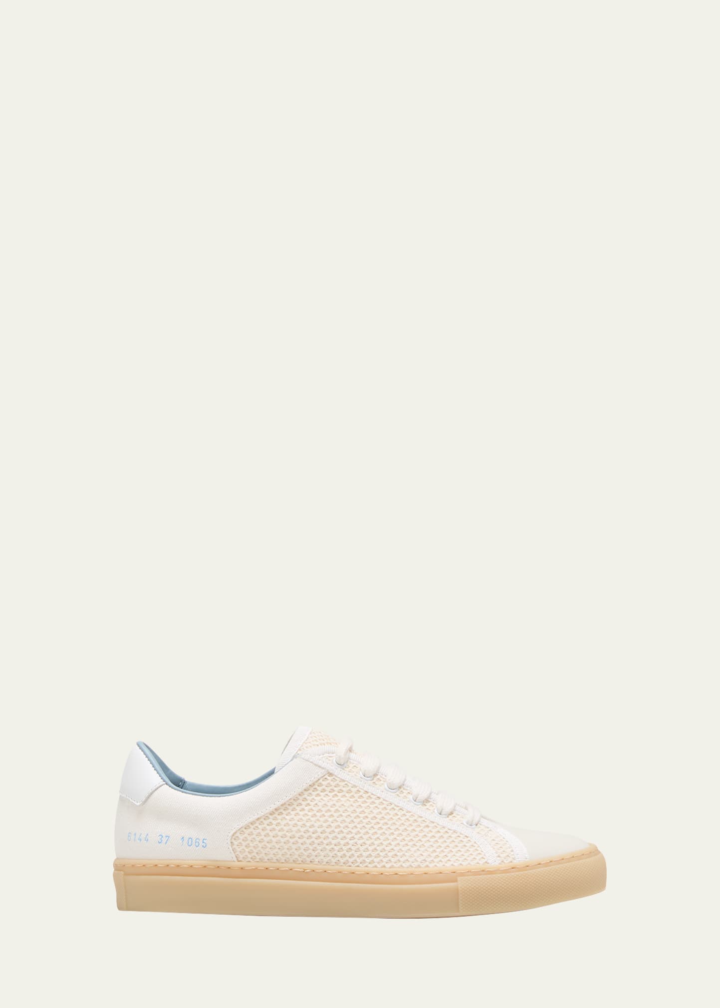 Shop Common Projects Retro Leather Weave Low-top Sneakers In 1065 - Sky Blue