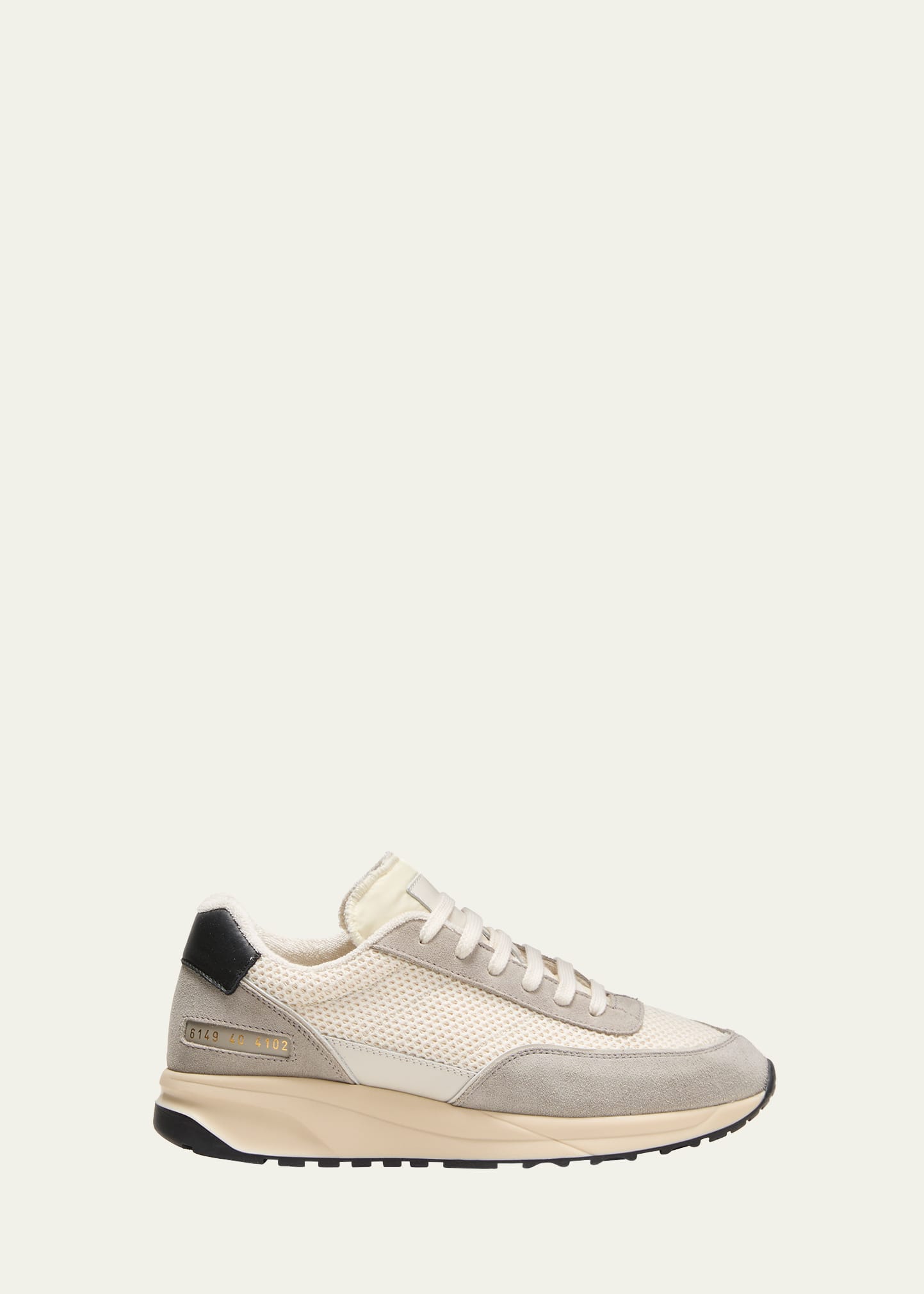 Common Projects Bicolor Suede Track Sneakers In 4102 - Off White