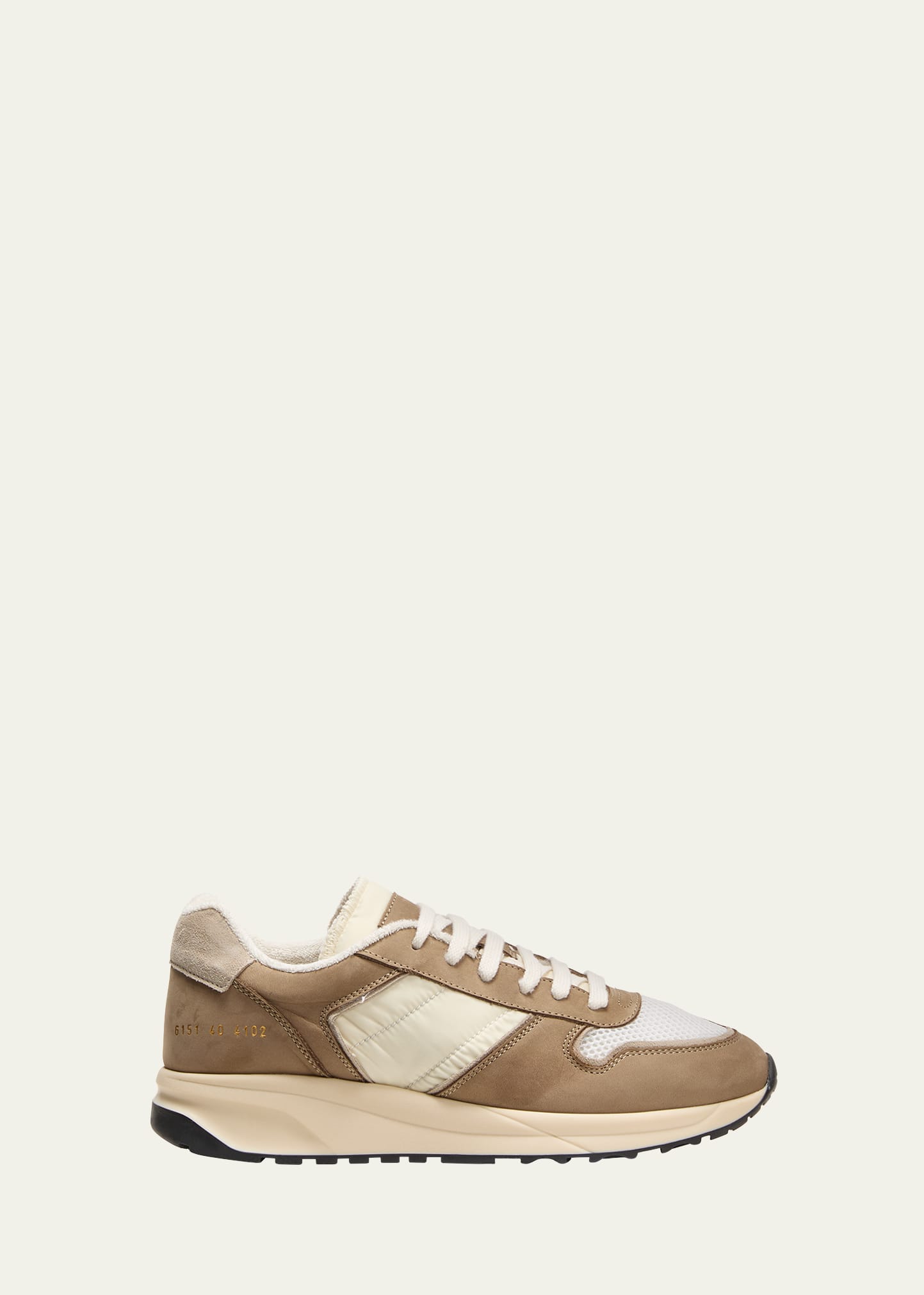 Shop Common Projects Bicolor Suede Track Sneakers In 4102 - Off White
