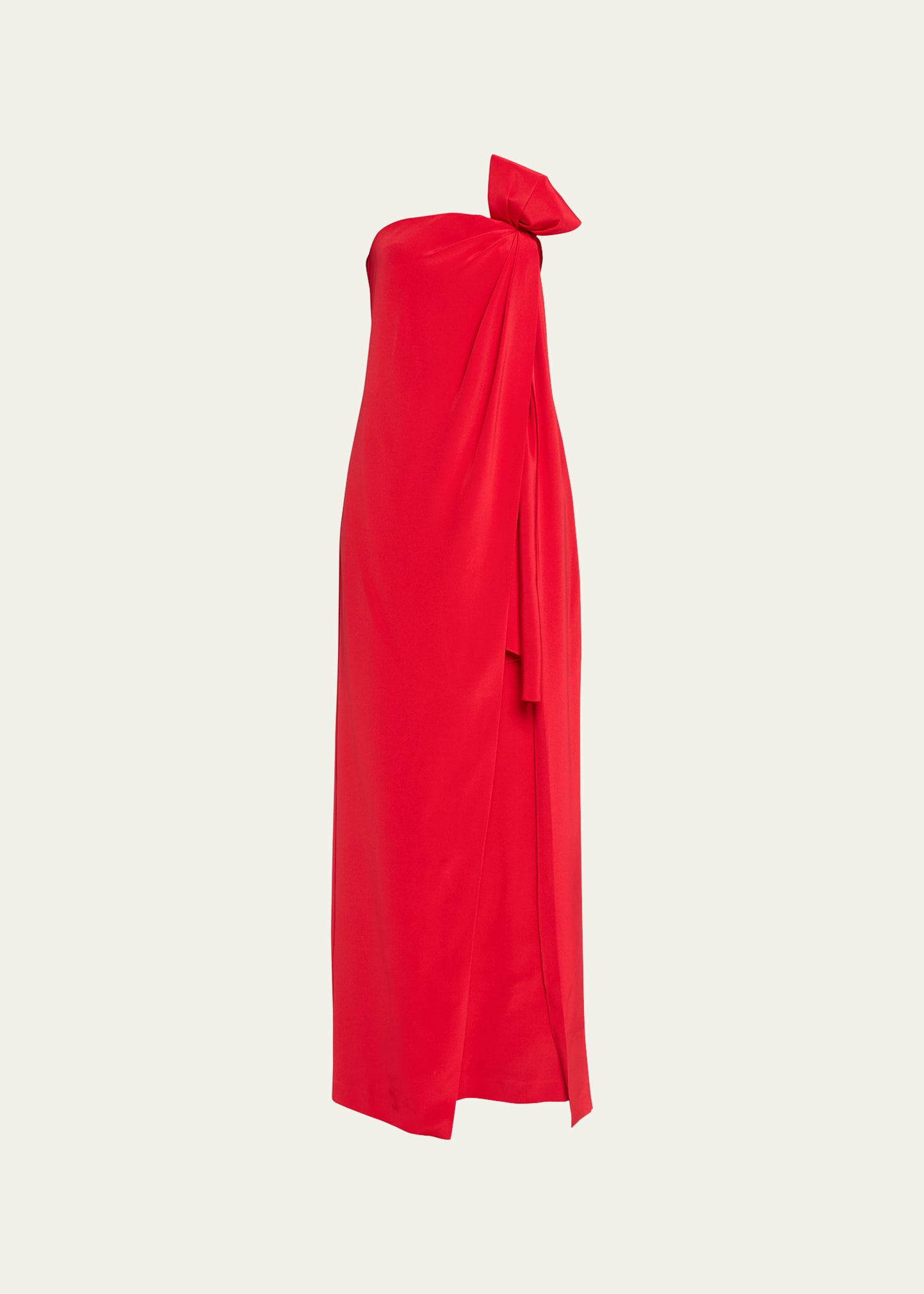 Adam Lippes Women's Strapless Silk Crepe Bow Gown In Vermilion