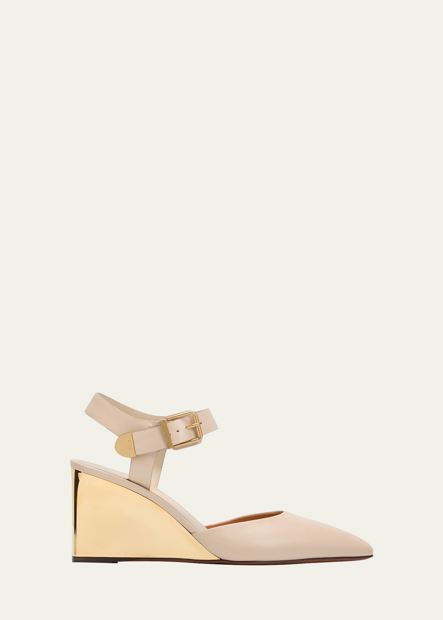 Rebecca Leather Wedge Ankle-Strap Pumps