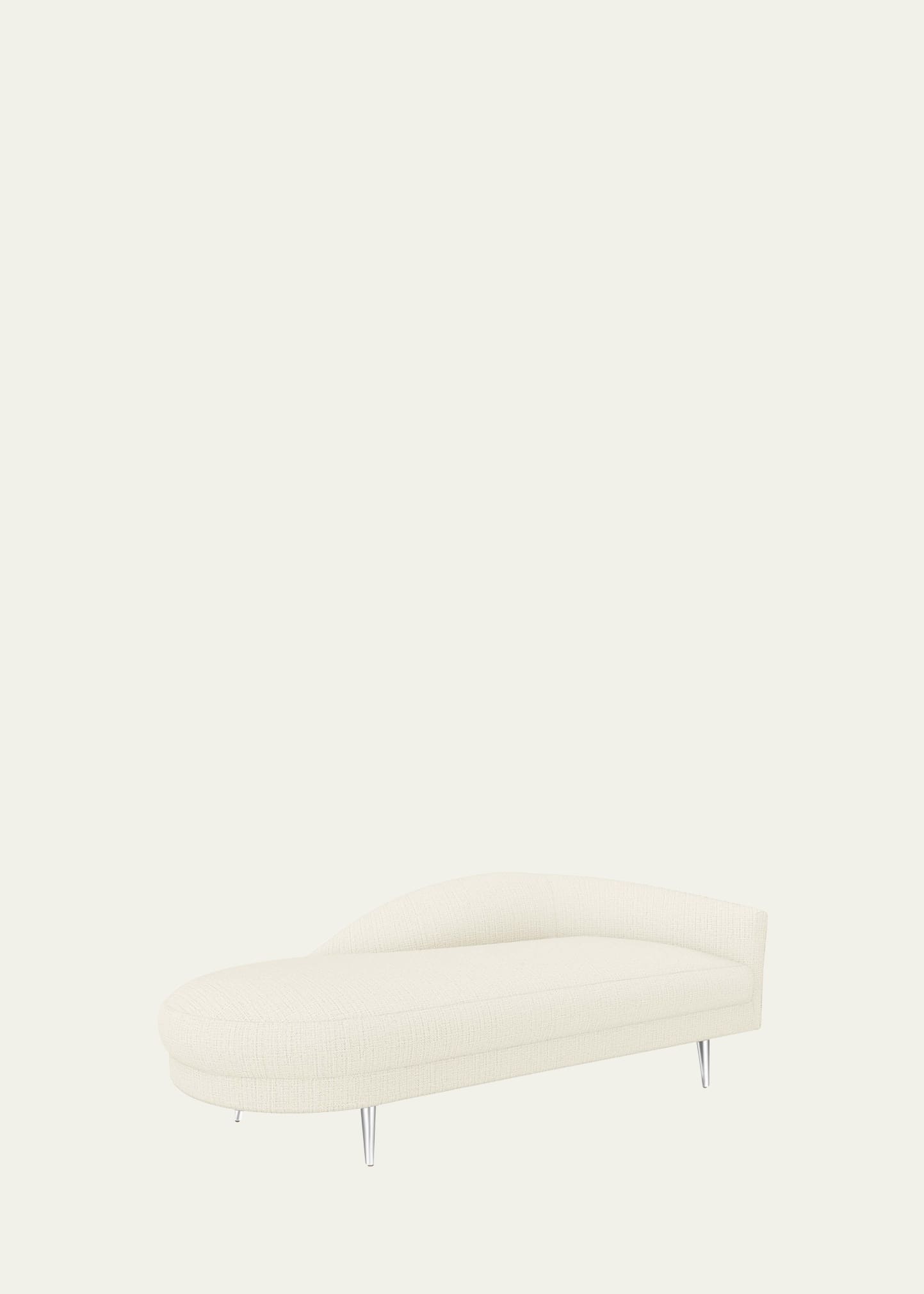 Interlude Home Gisella Right Chaise In Surf, Shiny Brass