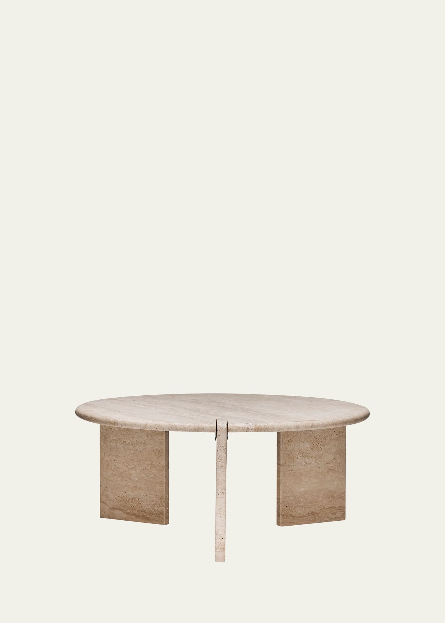 Interlude Home Lorenzo Petite Cocktail Table In Raw Travertine