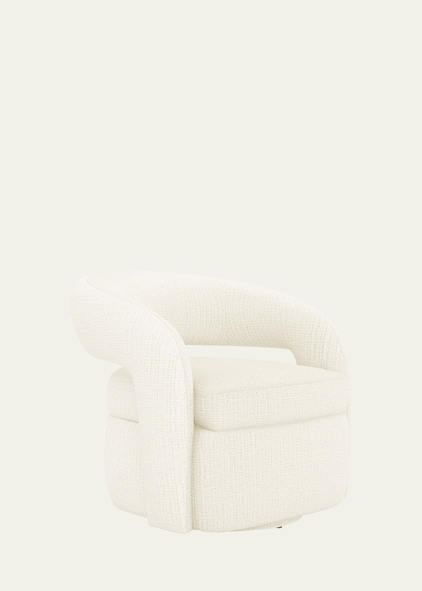 Interlude Home Targa Tweed Swivel Chair In Dune