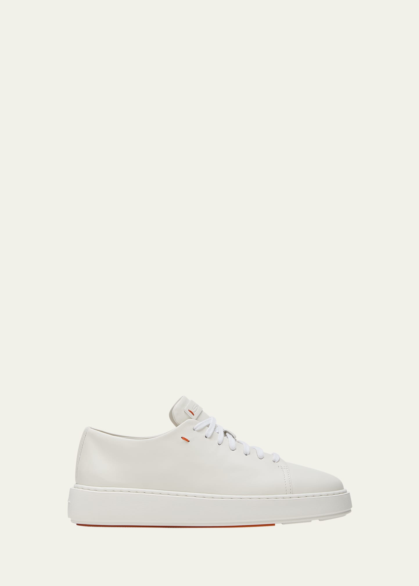 Shop Santoni Fuzz Leather Low-top Sneakers In White