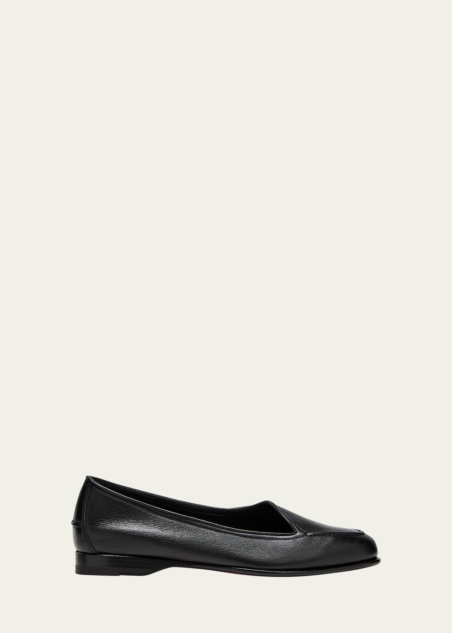 Shop Santoni Calfskin Slip-on Loafers In Black