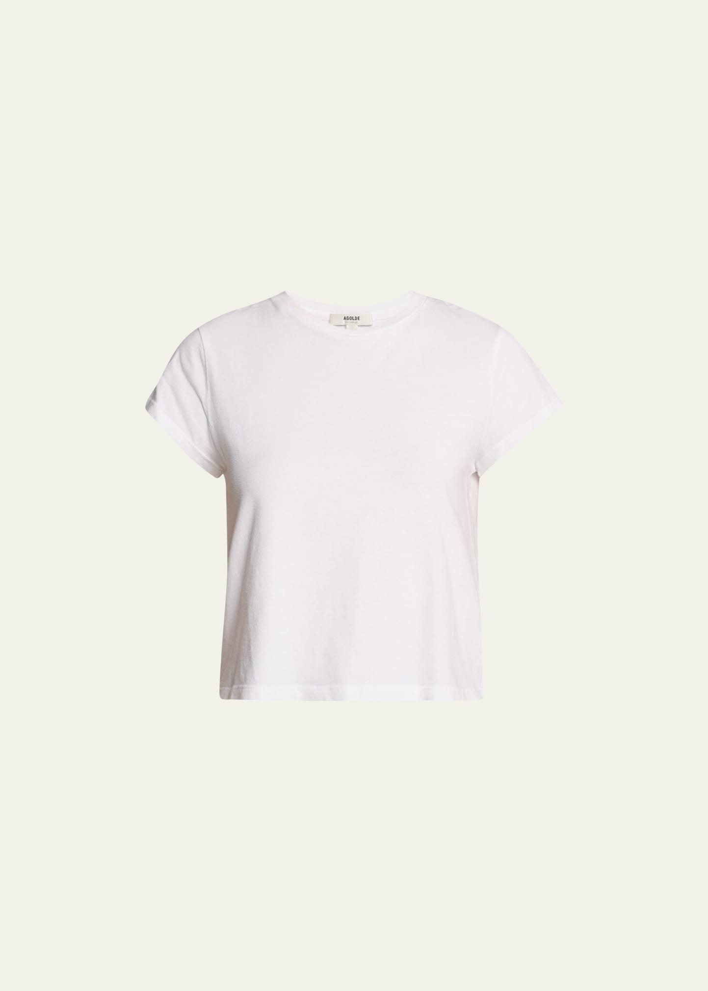 Shop Agolde Adine Cropped Short Sleeve Tee In White