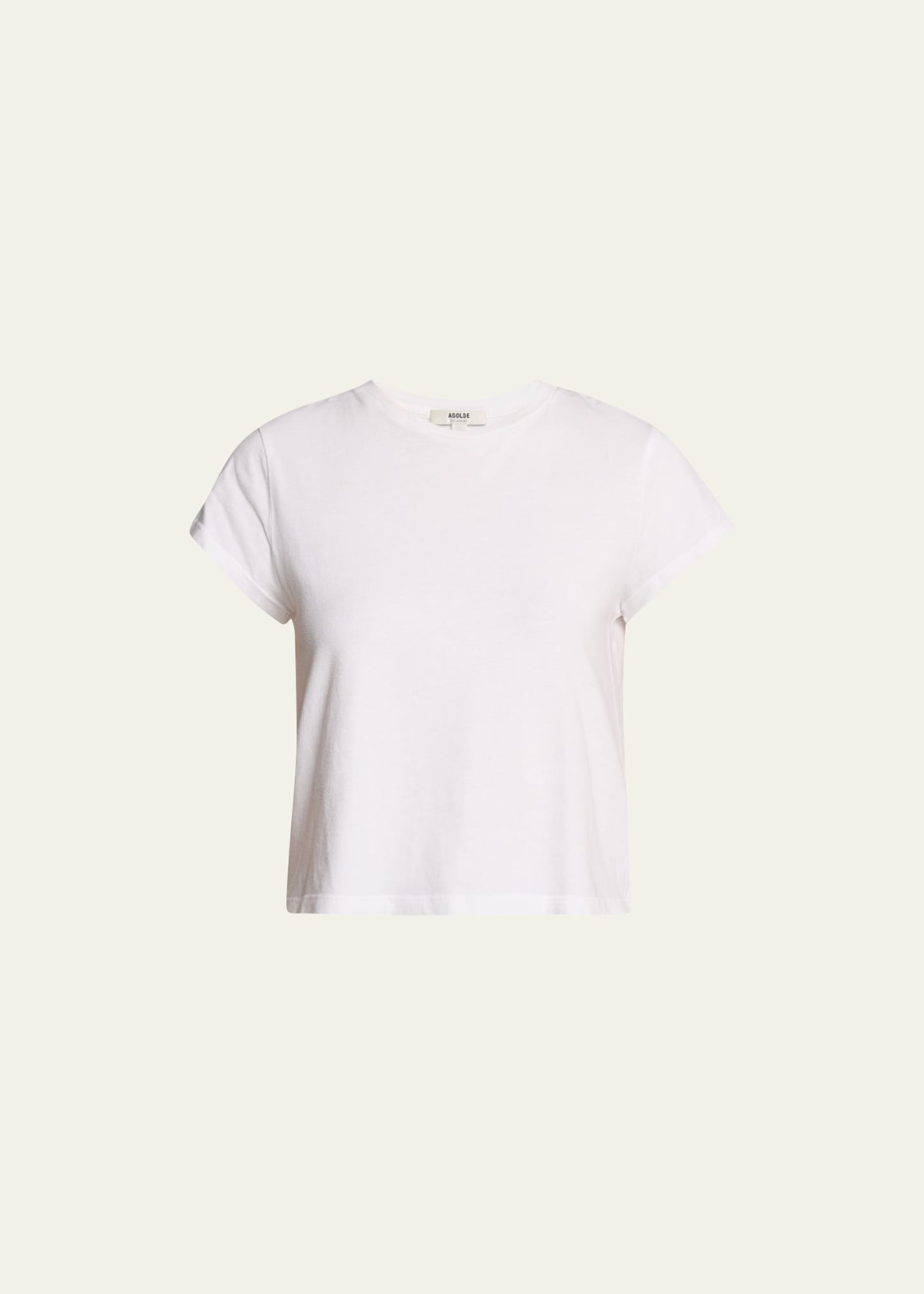 Agolde Adine Shrunken Tee In White Ash In White