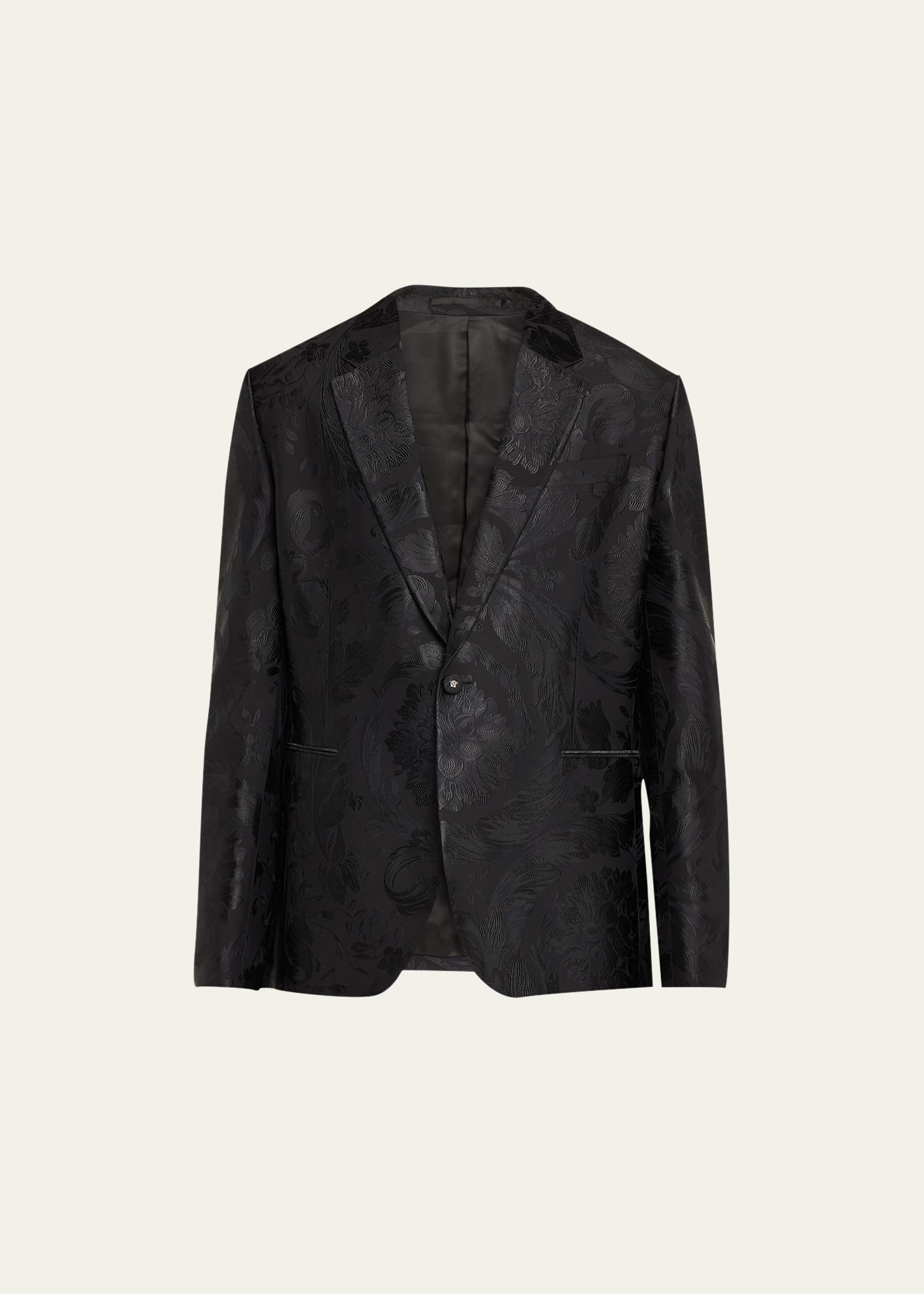 Versace Men's Barocco Jacquard Tuxedo Jacket In Black